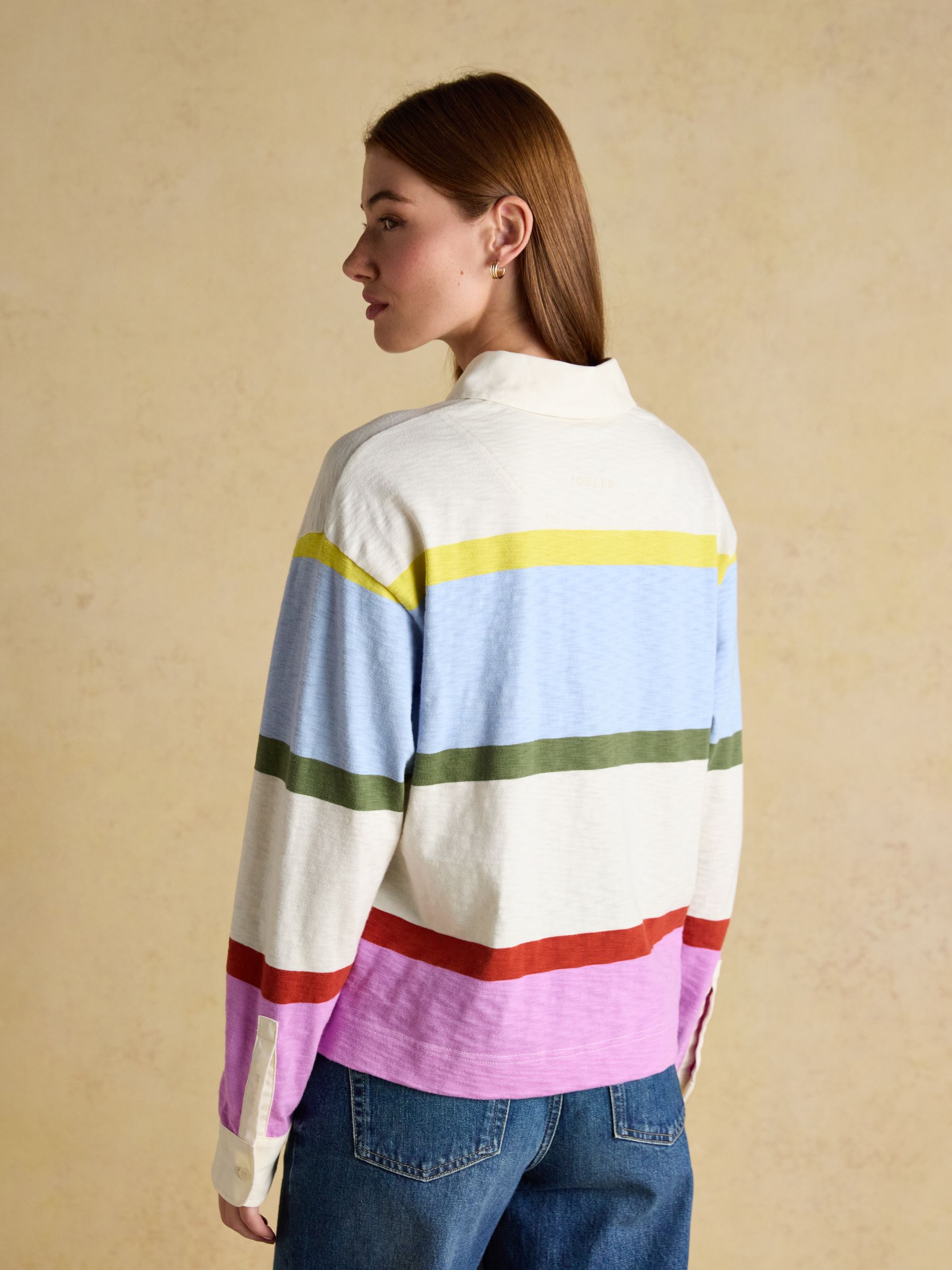 Lara Multi Stripe Boxy Fit Rugby Shirt - Image 2 of 10