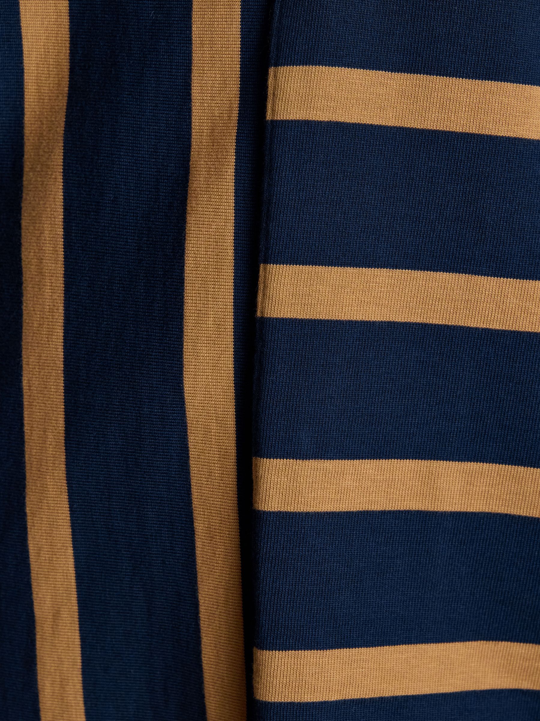 Navy Tan Stripe Cotton Rugby Shirt - Image 7 of 8