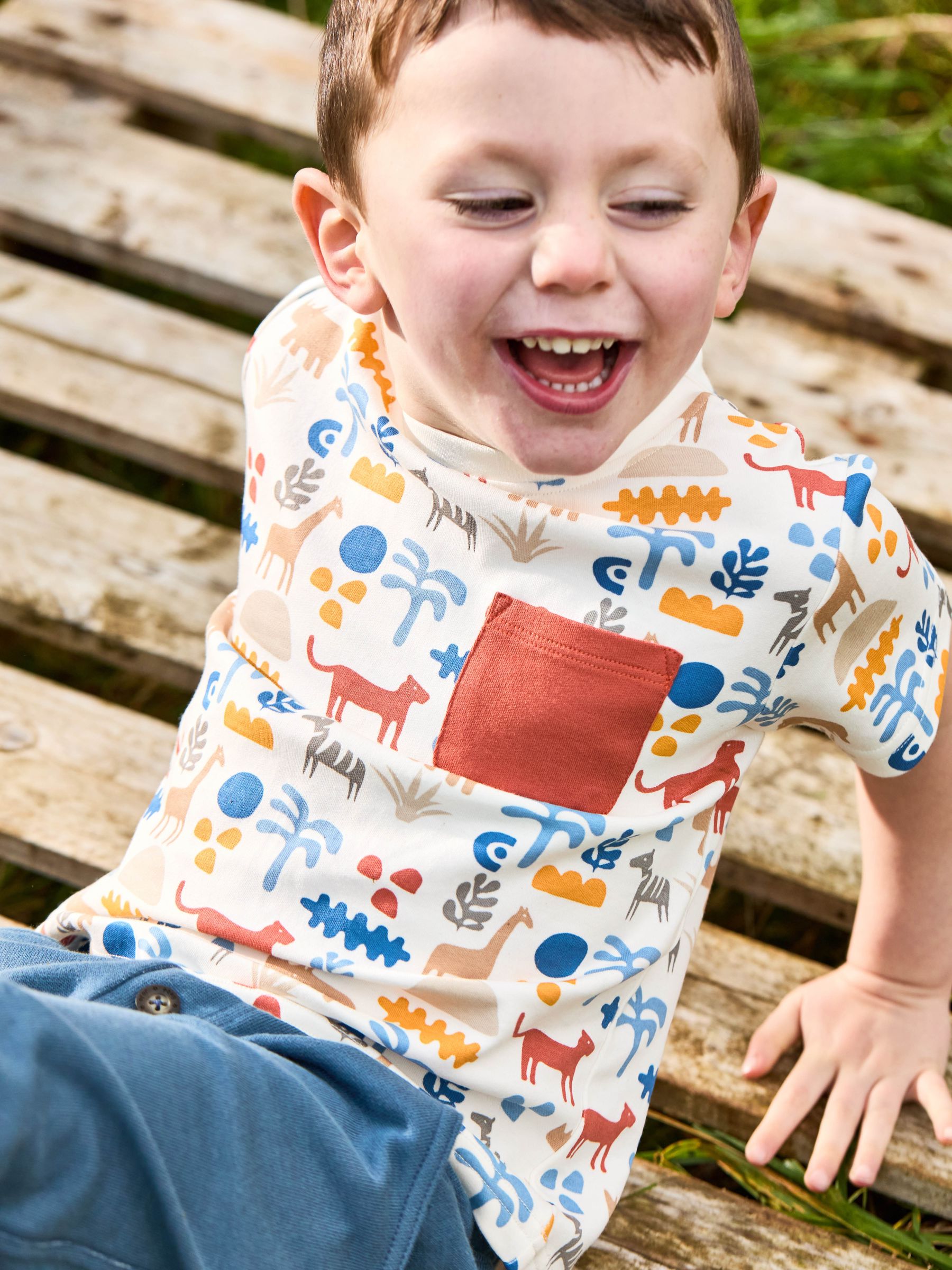 Ecru Safari 2-Pack Printed & Plain T-Shirts - Image 7 of 8