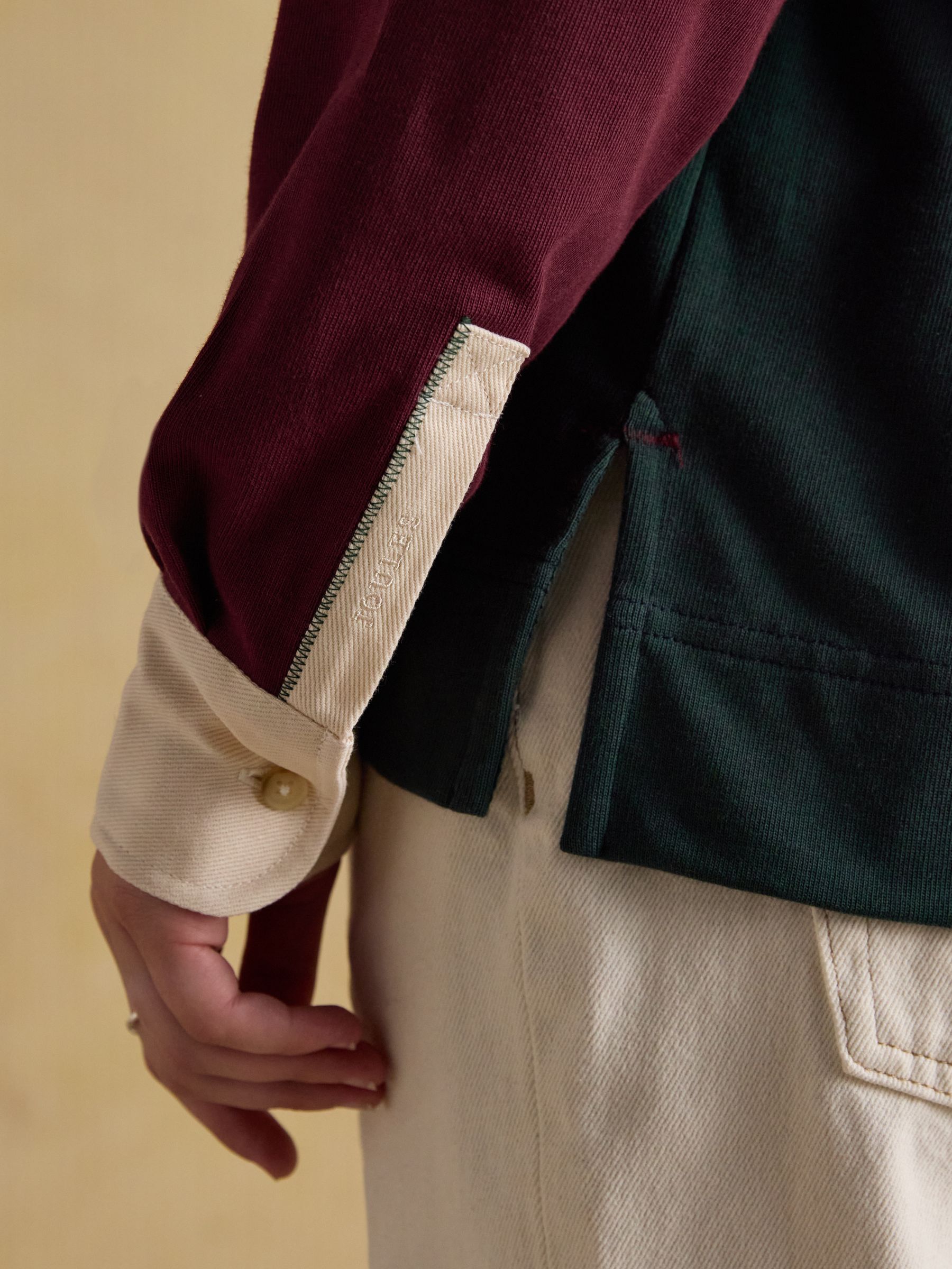 Claremont Multi 100% Cotton Harlequin Lace Up Rugby Shirt - Image 7 of 10