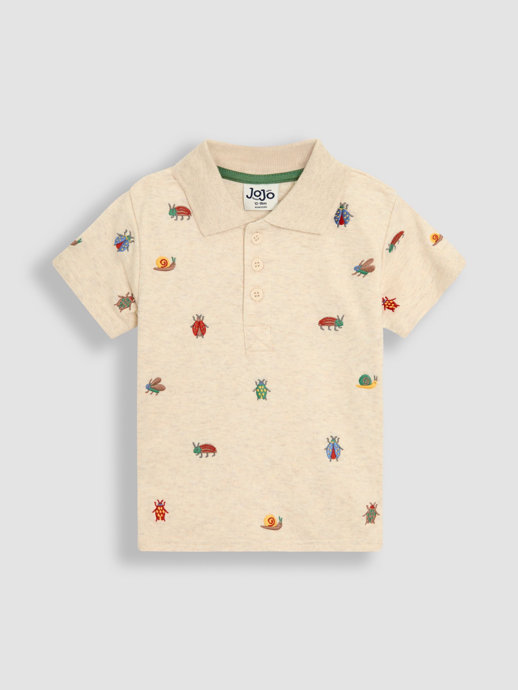 Natural Bug Embroidered Polo Shirt - Image 1 of 3