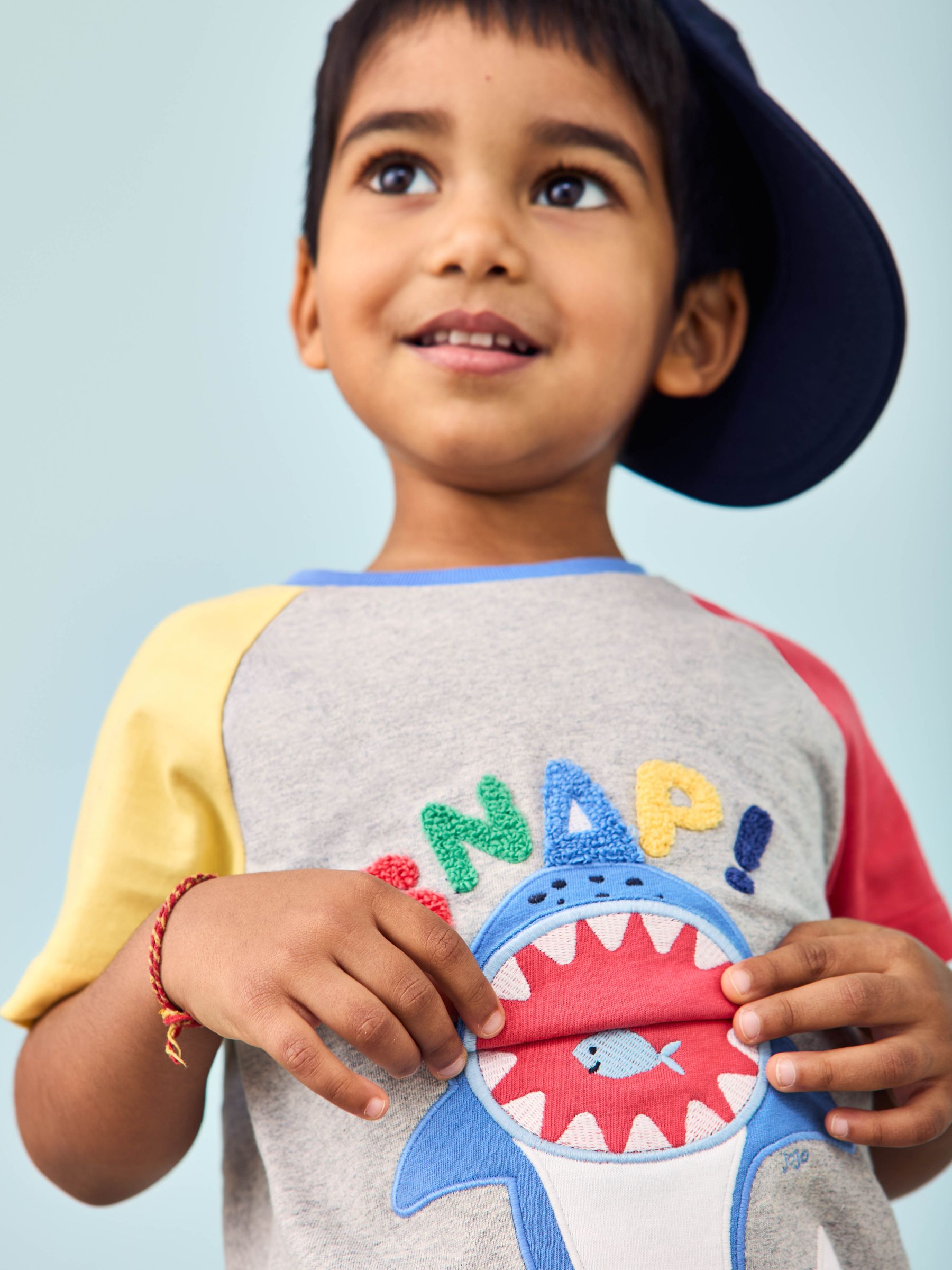 Marl Grey Shark Interactive Appliqué T-Shirt - Image 1 of 7