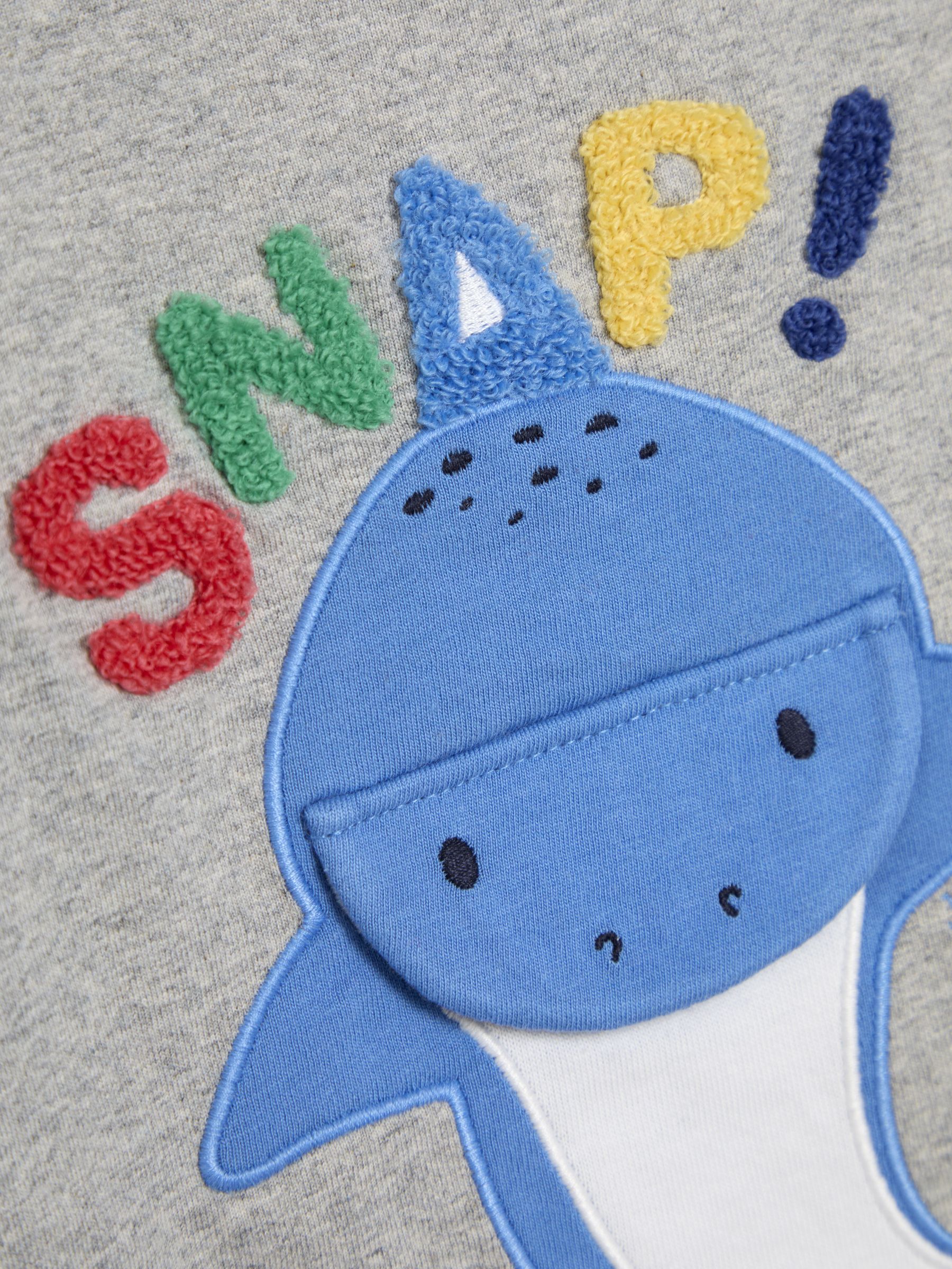 Marl Grey Shark Interactive Appliqué T-Shirt - Image 4 of 7