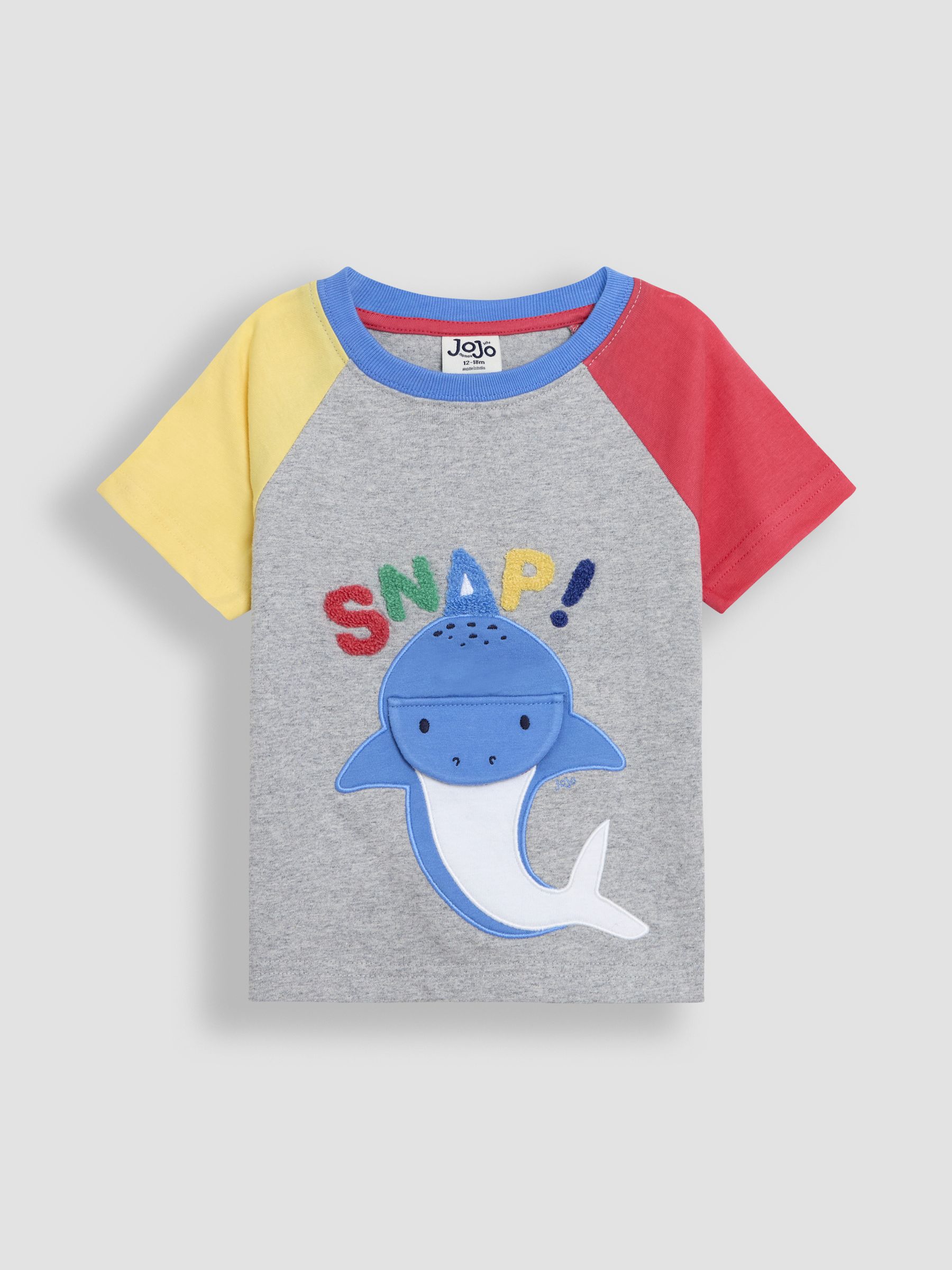 Marl Grey Shark Interactive Appliqué T-Shirt - Image 5 of 7