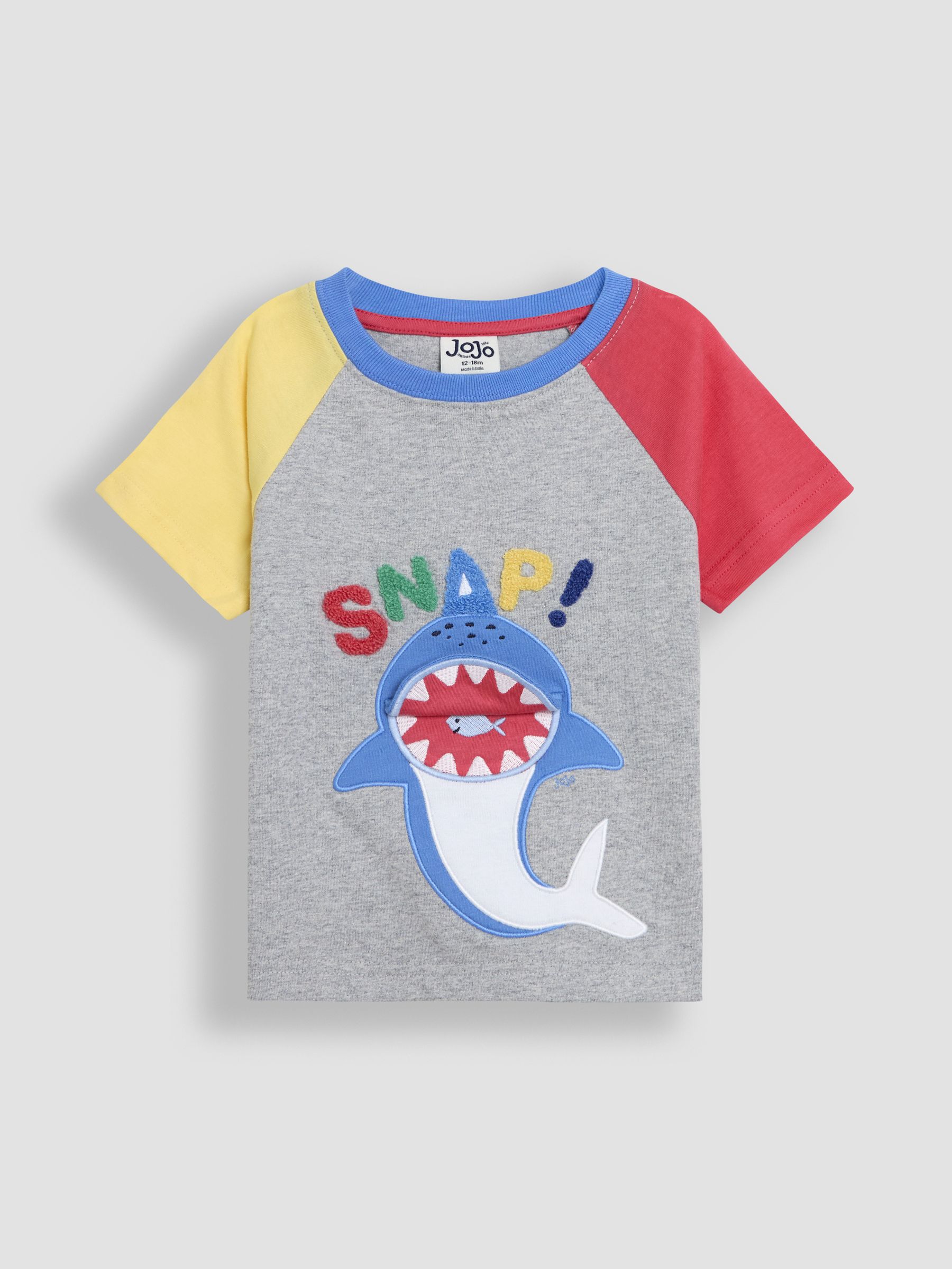 Marl Grey Shark Interactive Appliqué T-Shirt - Image 6 of 7