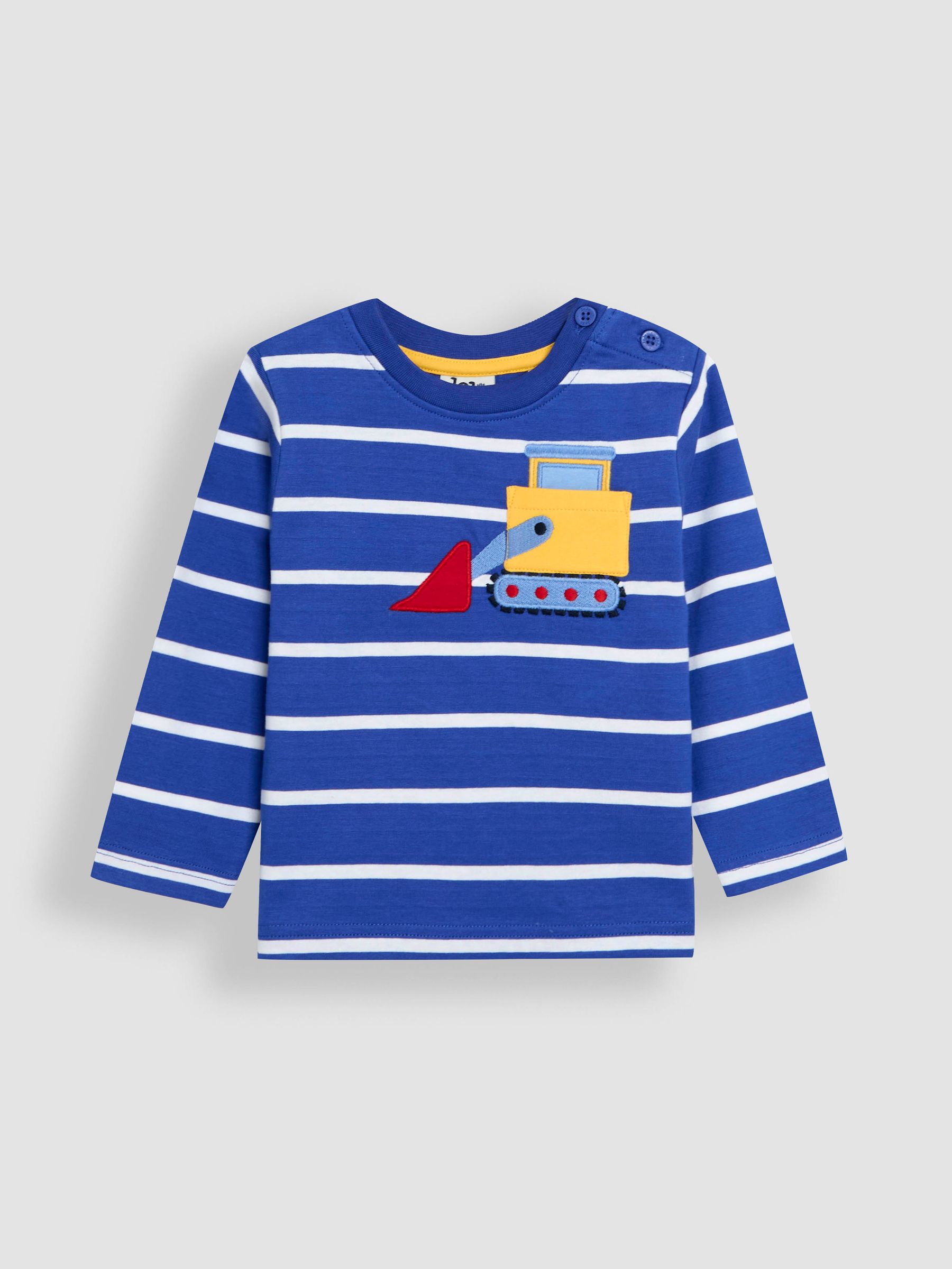 Cobalt Blue Construction 100% Cotton Appliqué Top - Image 1 of 3