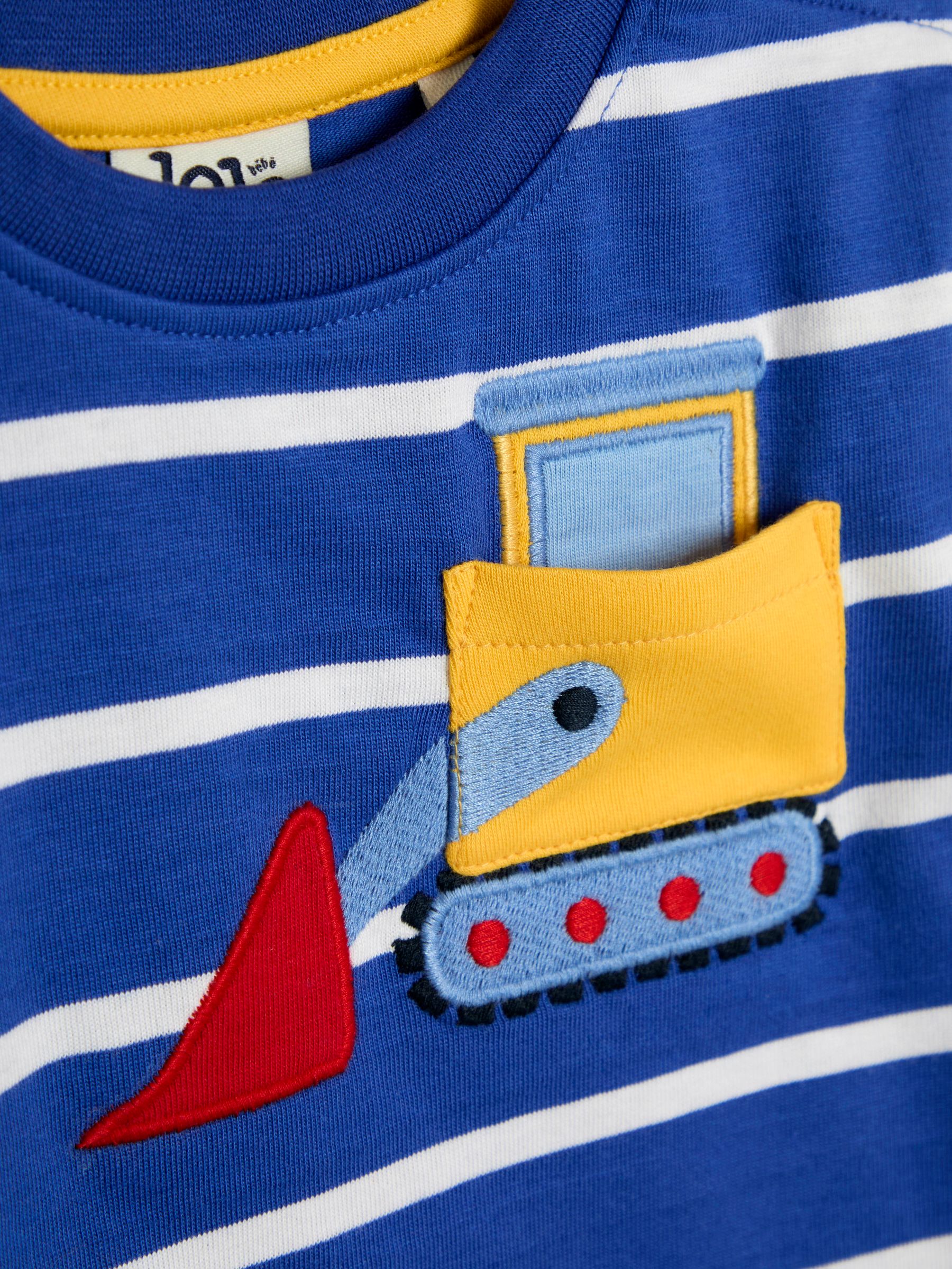 Cobalt Blue Construction 100% Cotton Appliqué Top - Image 3 of 3