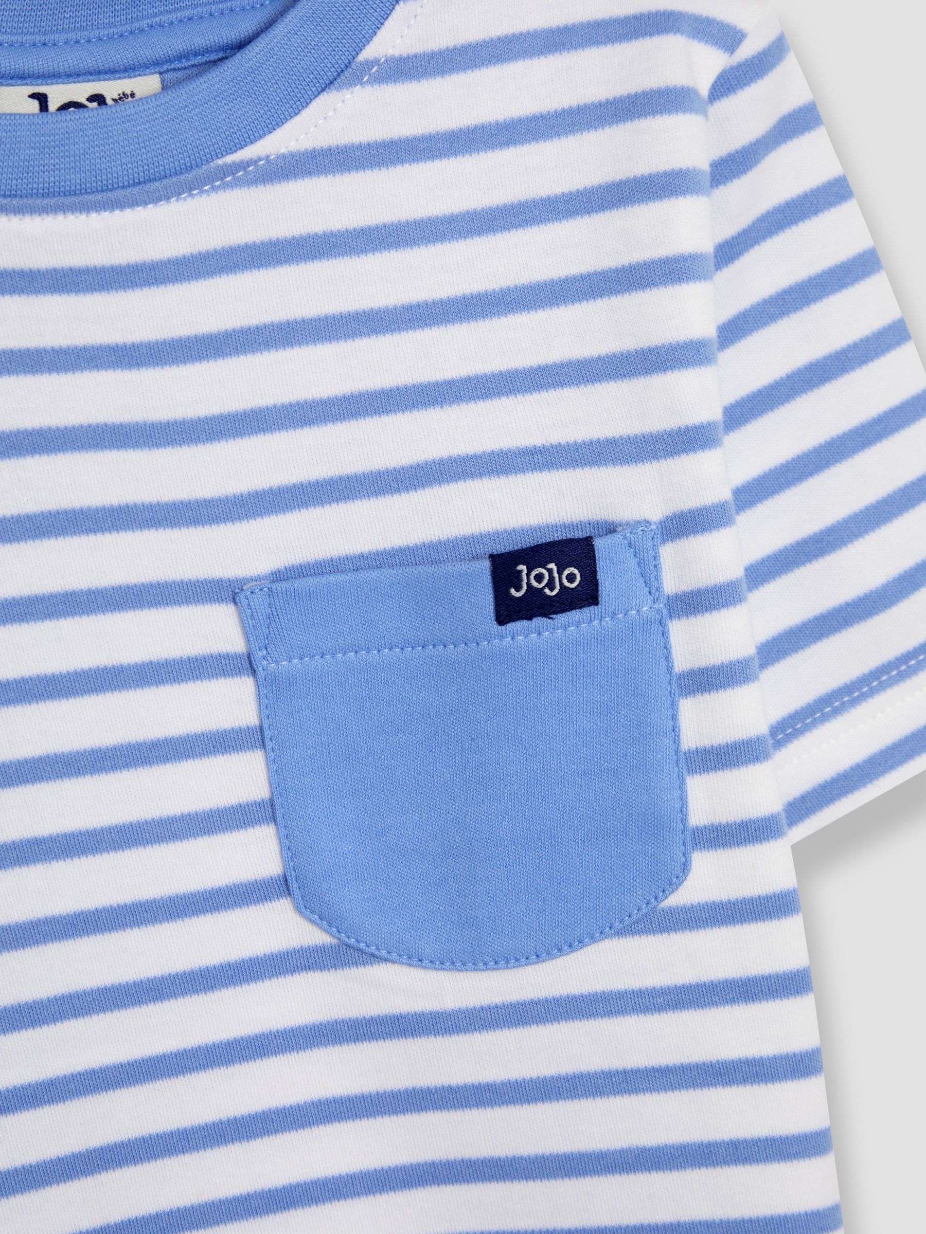 Blue Sailboat Print & Stripe 100% Cotton T-Shirts 2 Pack - Image 7 of 7