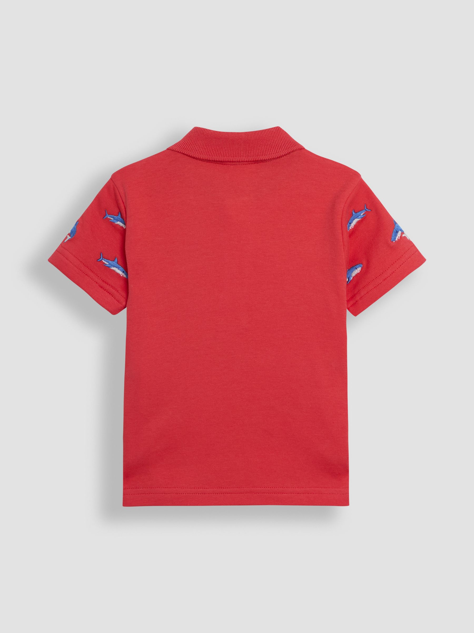Red Shark Embroidered 100% Cotton Polo Shirt - Image 2 of 3