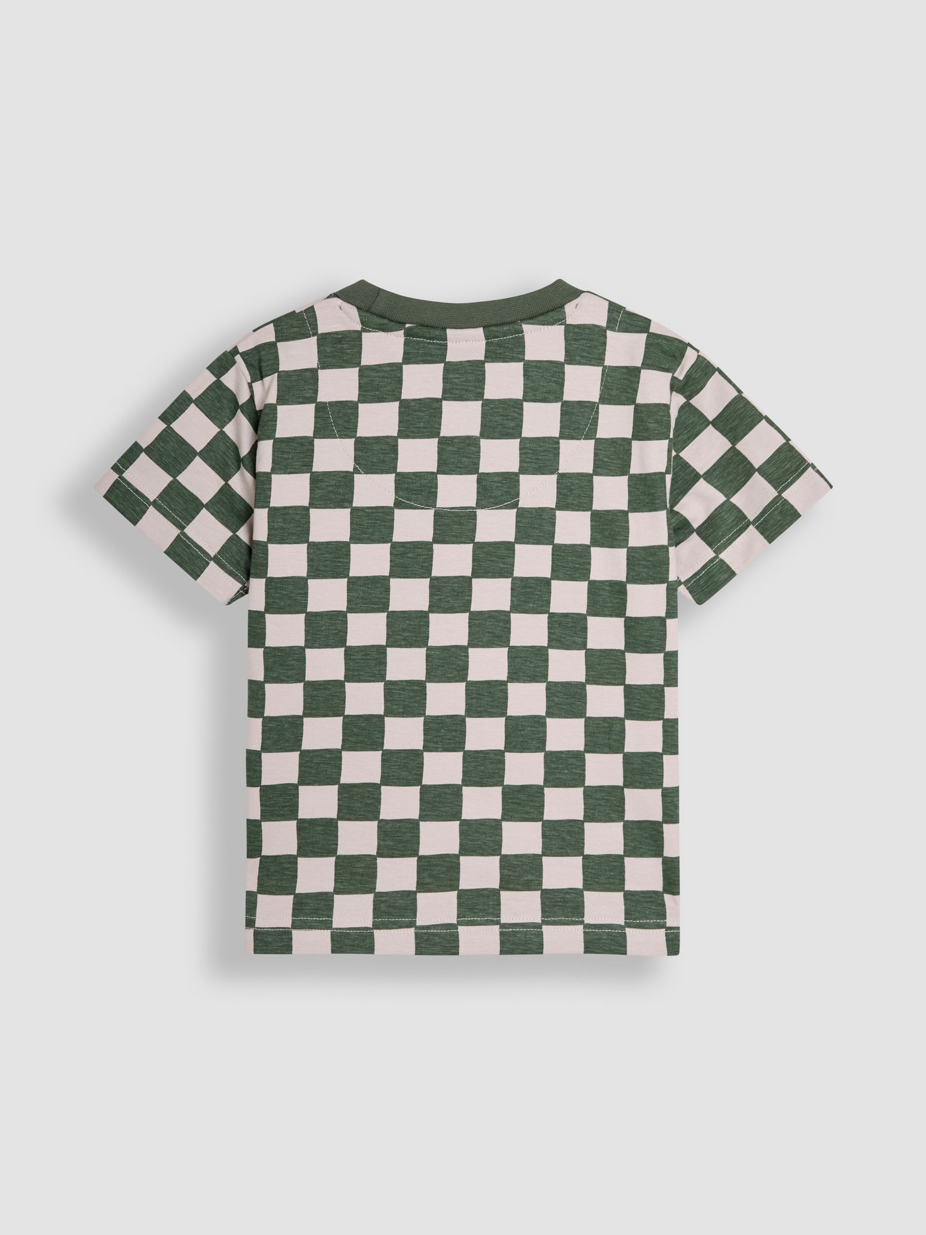 Khaki Tractor Appliqué Checkerboard T-Shirt - Image 2 of 5
