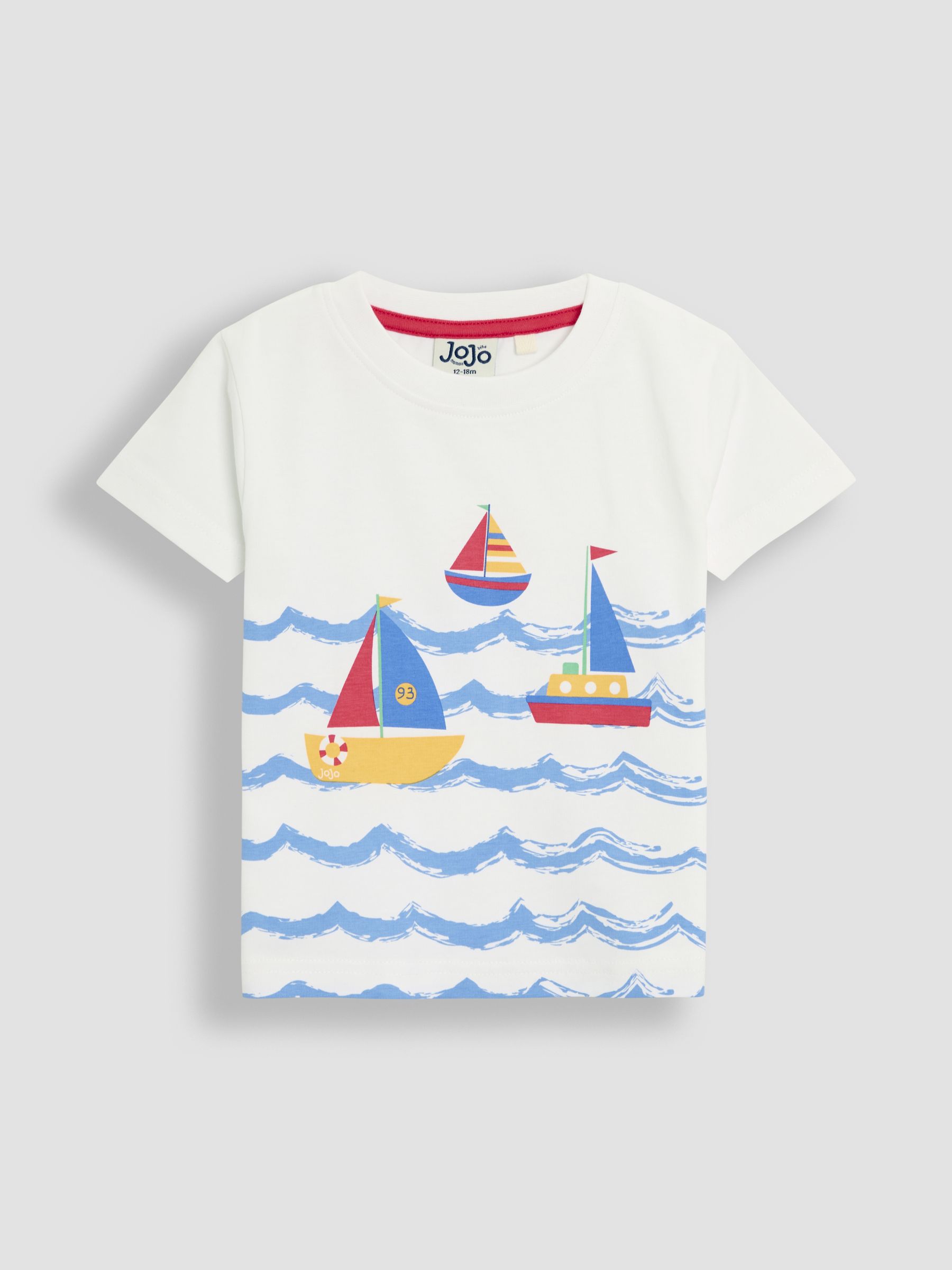 White Sailboat 100% Cotton Printed & Plain T-Shirts 2 Pack - Image 2 of 5