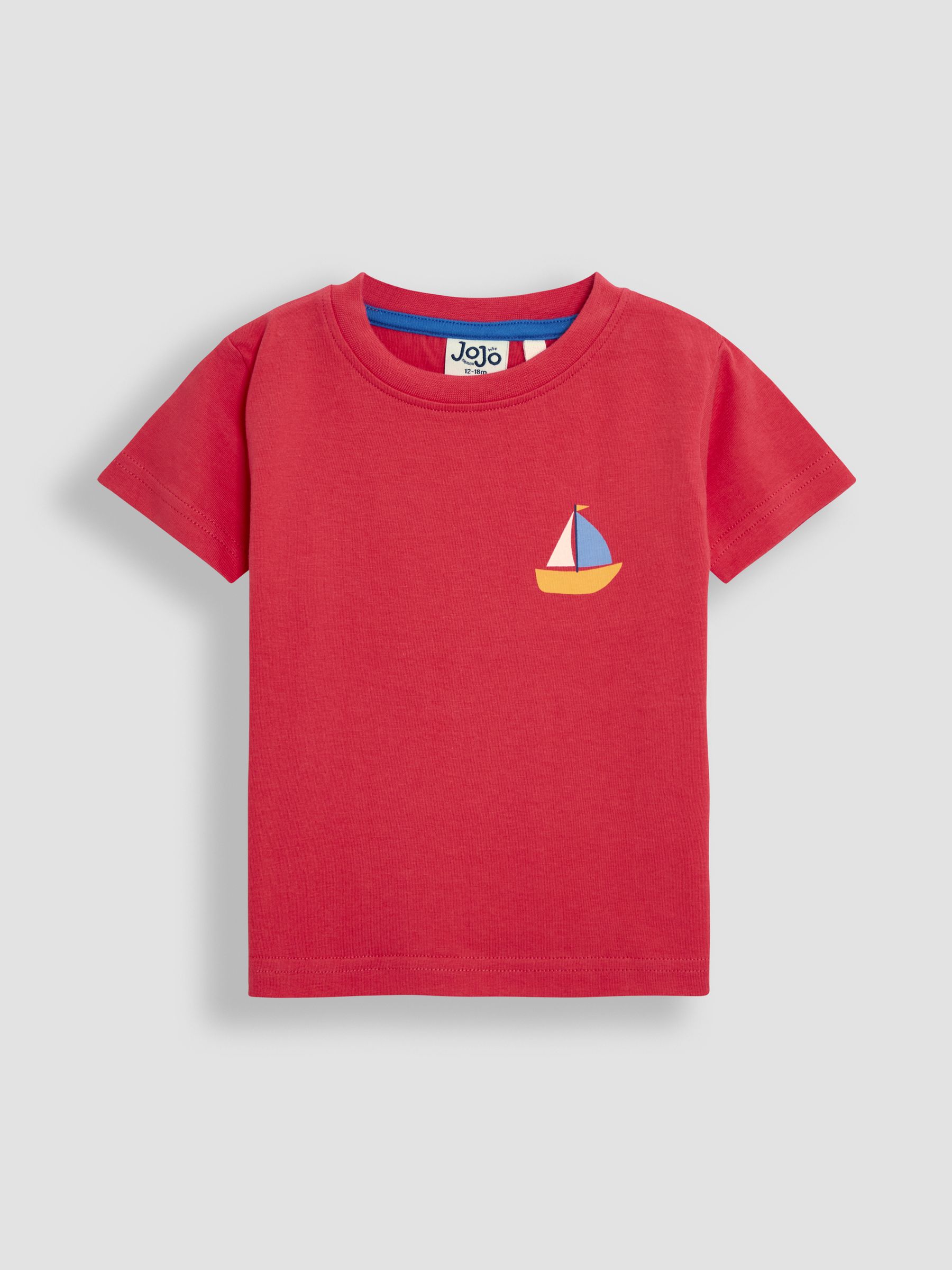 White Sailboat 100% Cotton Printed & Plain T-Shirts 2 Pack - Image 4 of 5