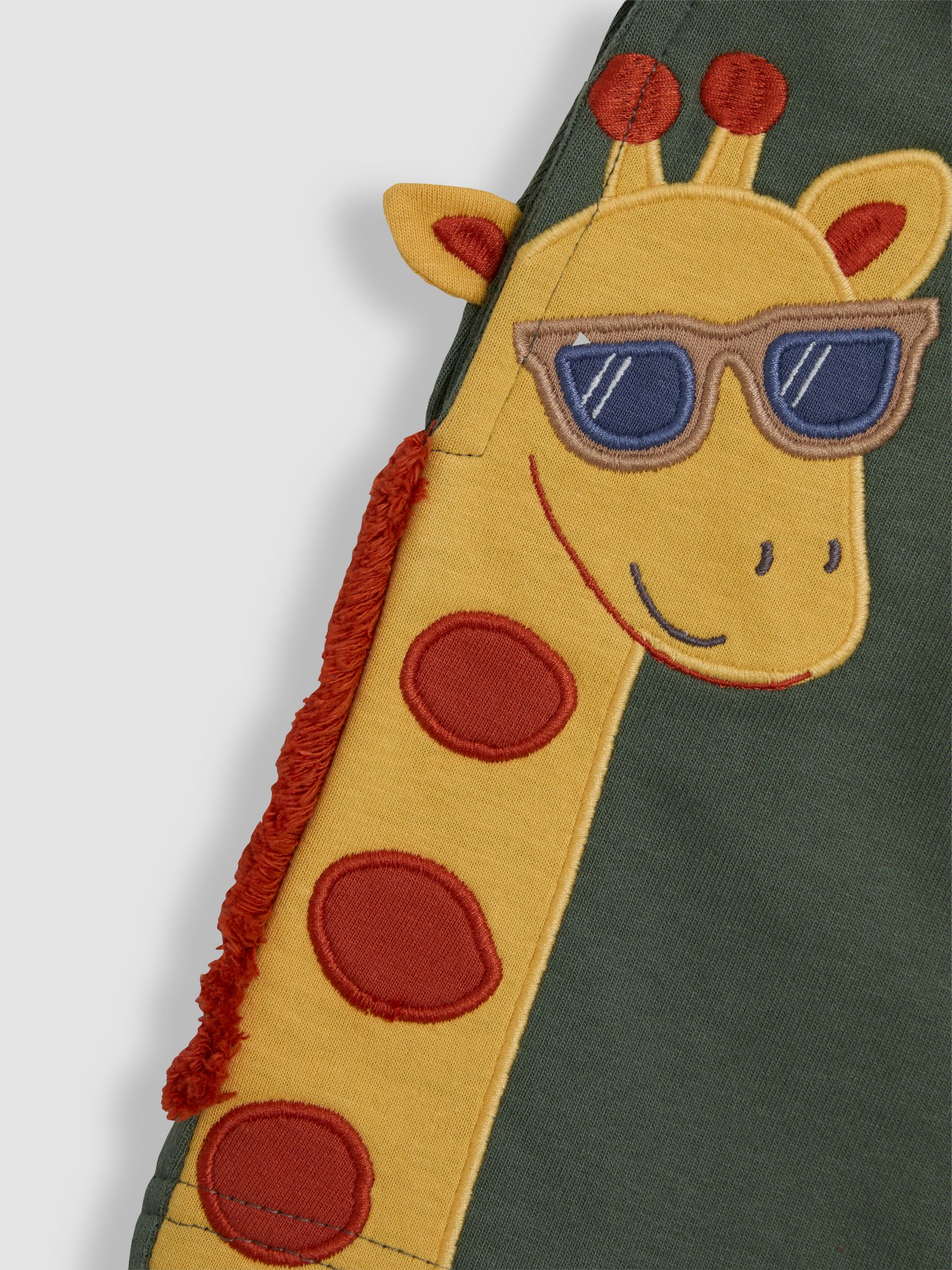Khaki Green Giraffe Appliqué Shorts - Image 4 of 4