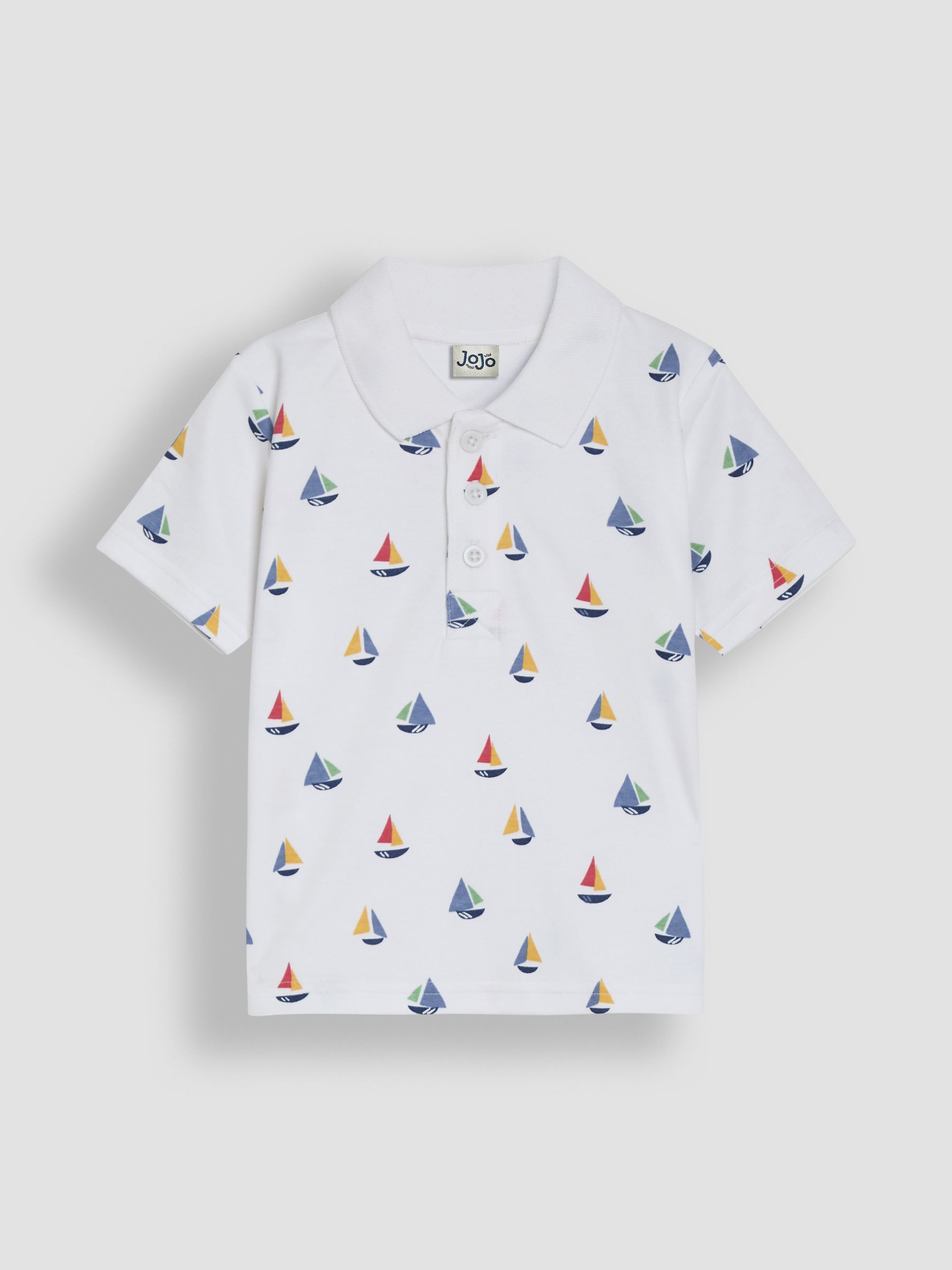 White Sailboat Embroidered Polo Shirt - Image 1 of 3