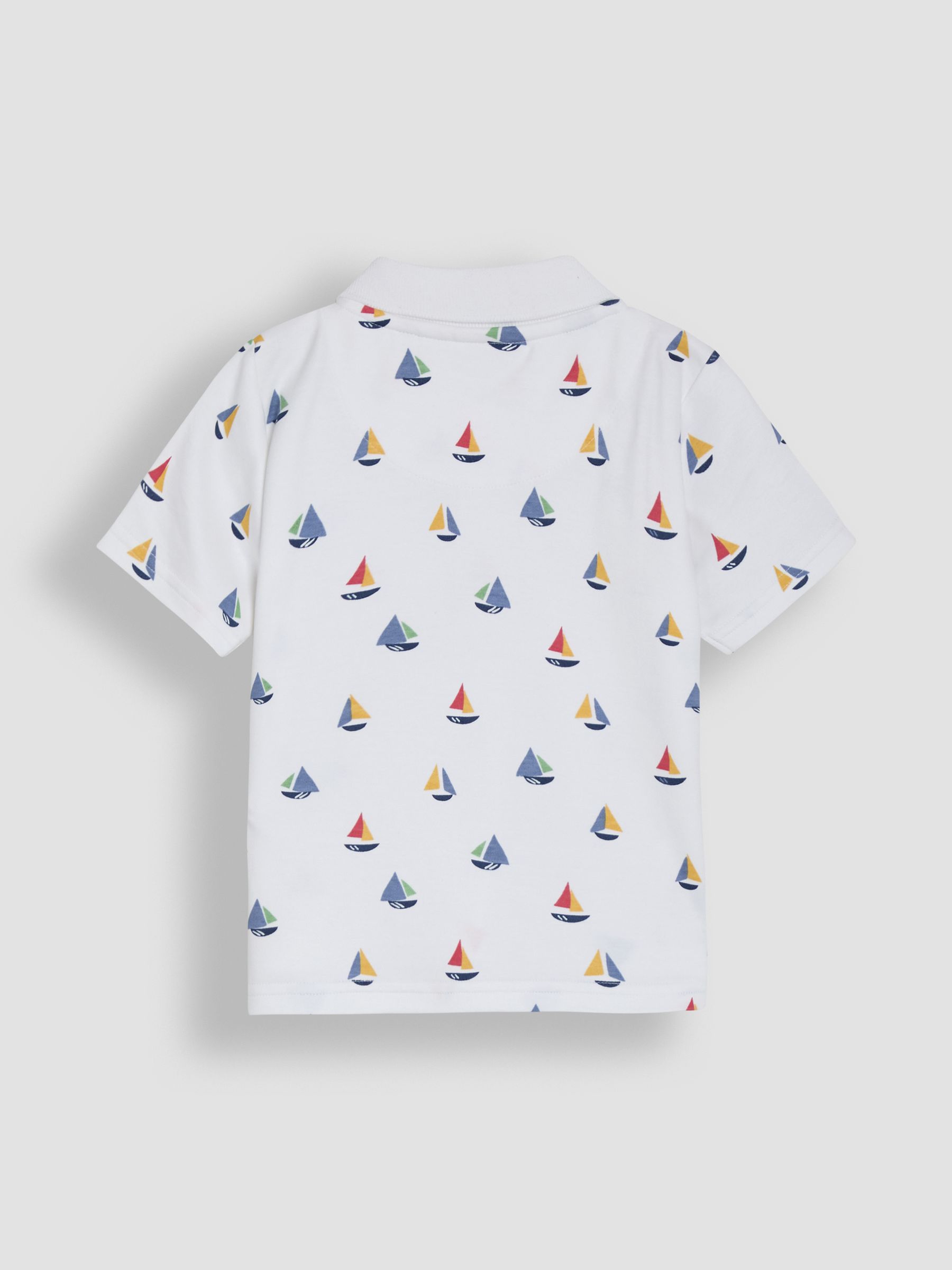 White Sailboat Embroidered Polo Shirt - Image 2 of 3