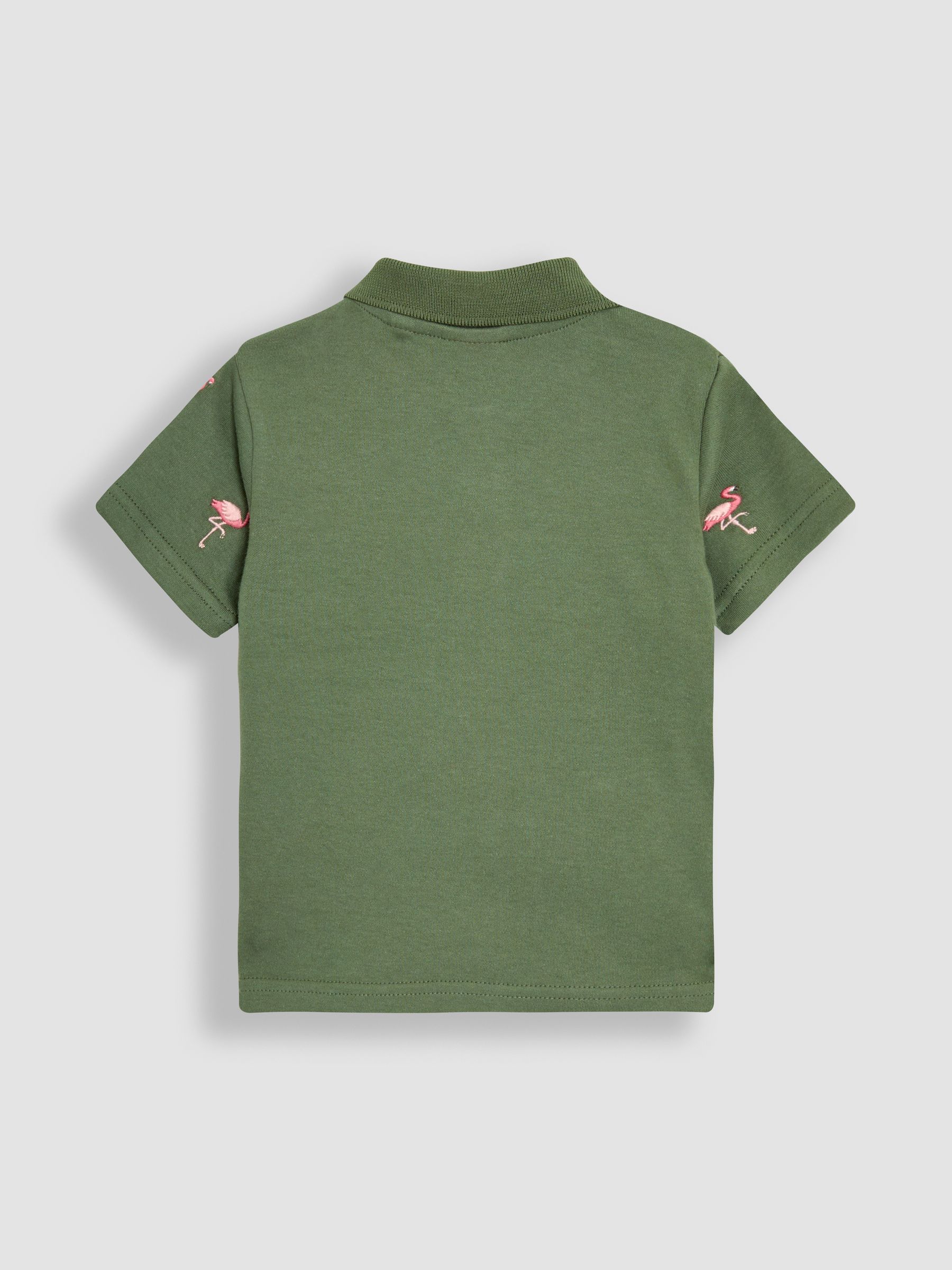 Khaki Flamingo Embroidered Polo Shirt - Image 2 of 3