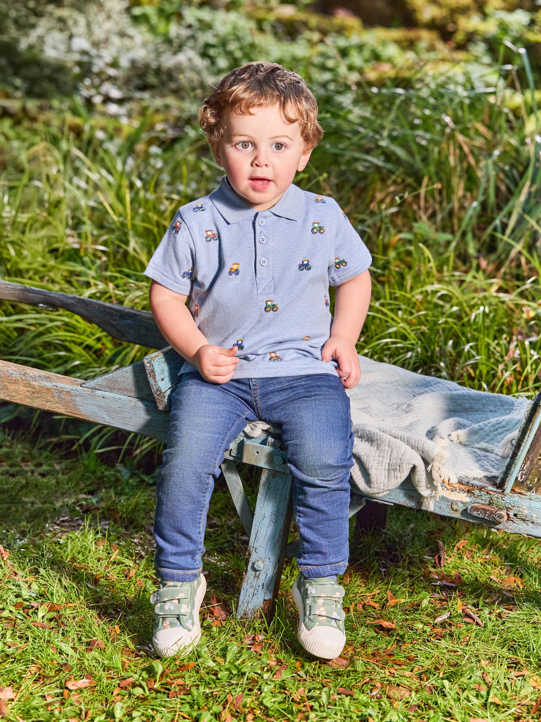 Blue Tractor Embroidered Polo Shirt - Image 1 of 5