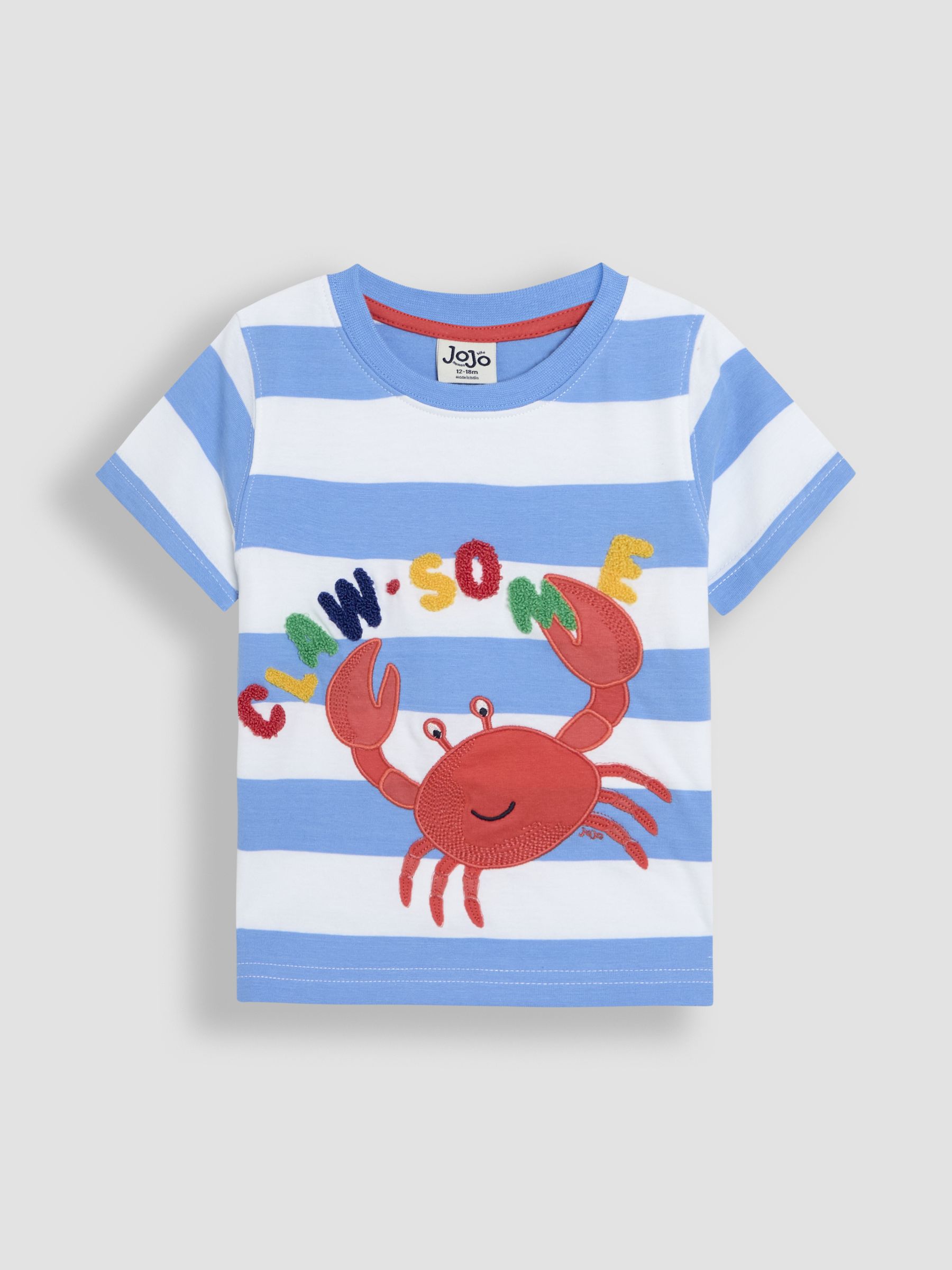 Blue Stripe Crab Appliqué T-Shirt - Image 1 of 3