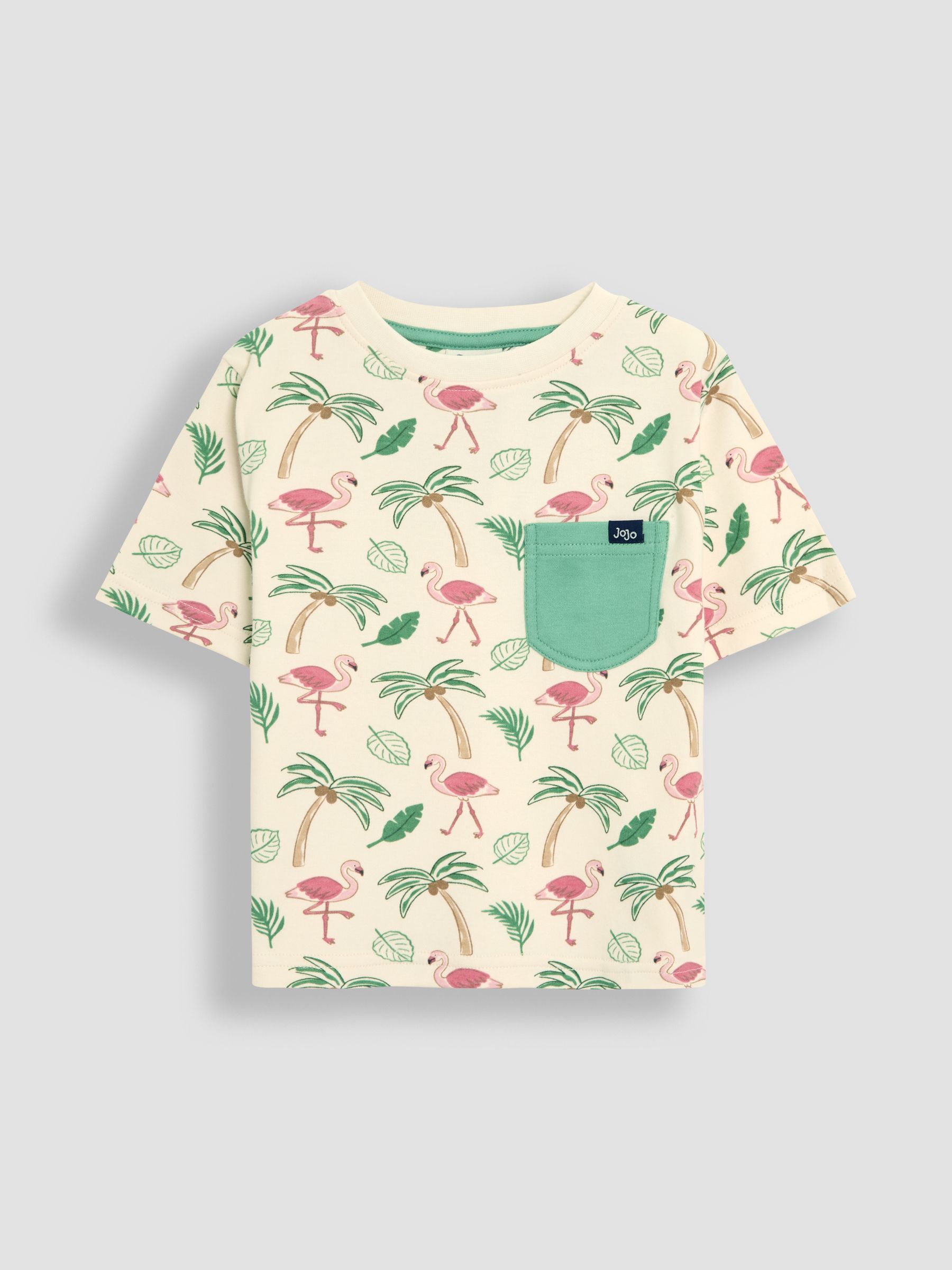 Ecru Flamingo 2-Pack Printed & Plain T-Shirts - Image 2 of 5