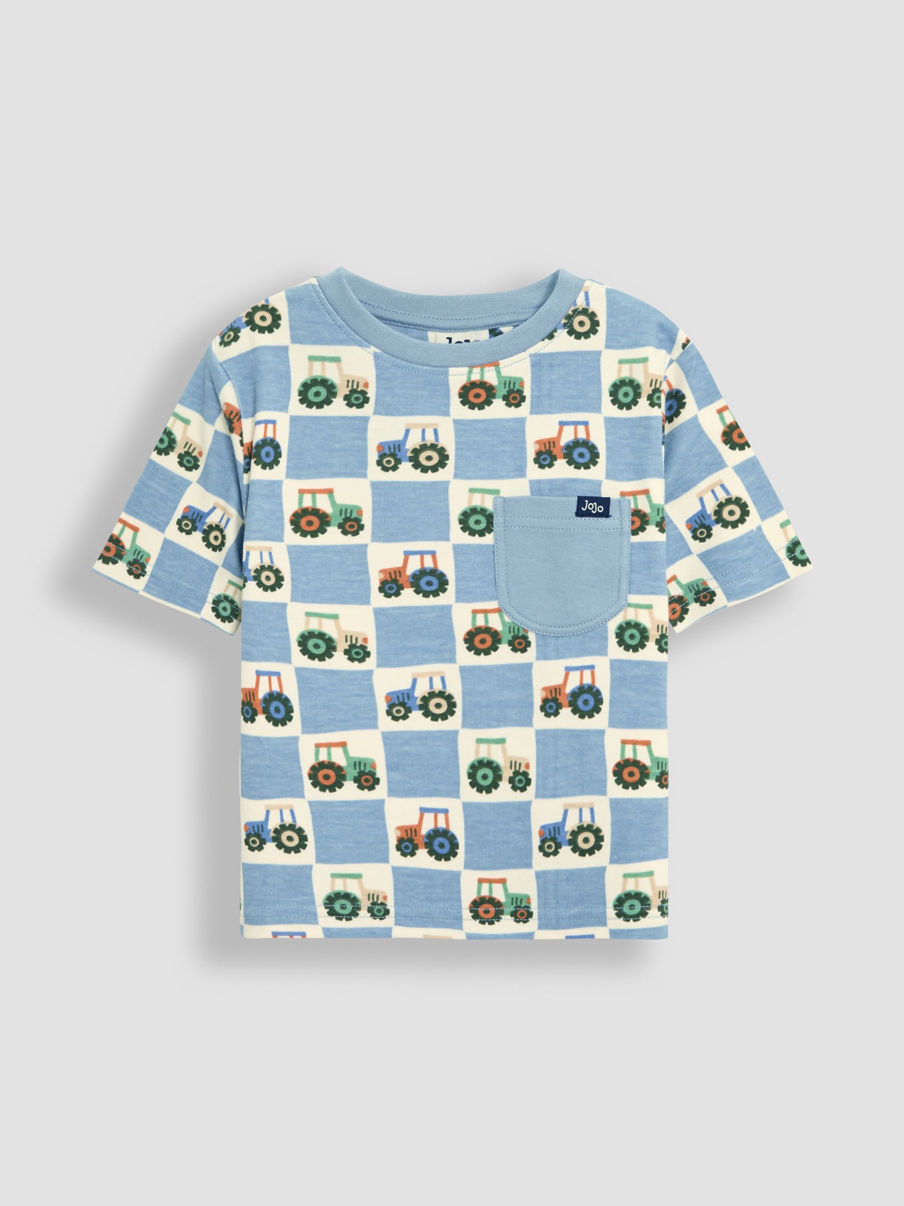 Blue Tractor Checkerboard 2-Pack Printed & Plain T-Shirts - Image 2 of 5
