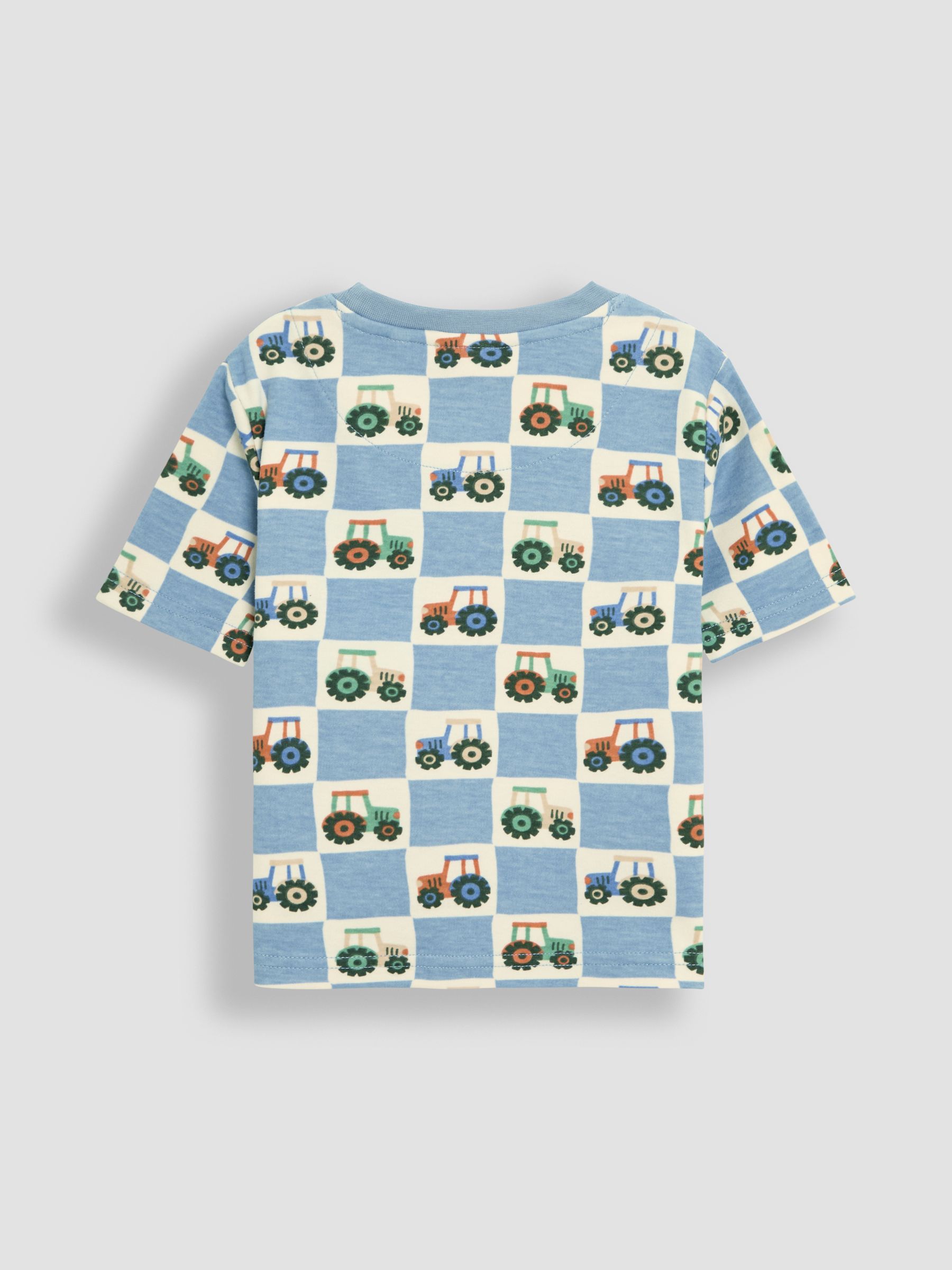 Blue Tractor Checkerboard 2-Pack Printed & Plain T-Shirts - Image 3 of 5