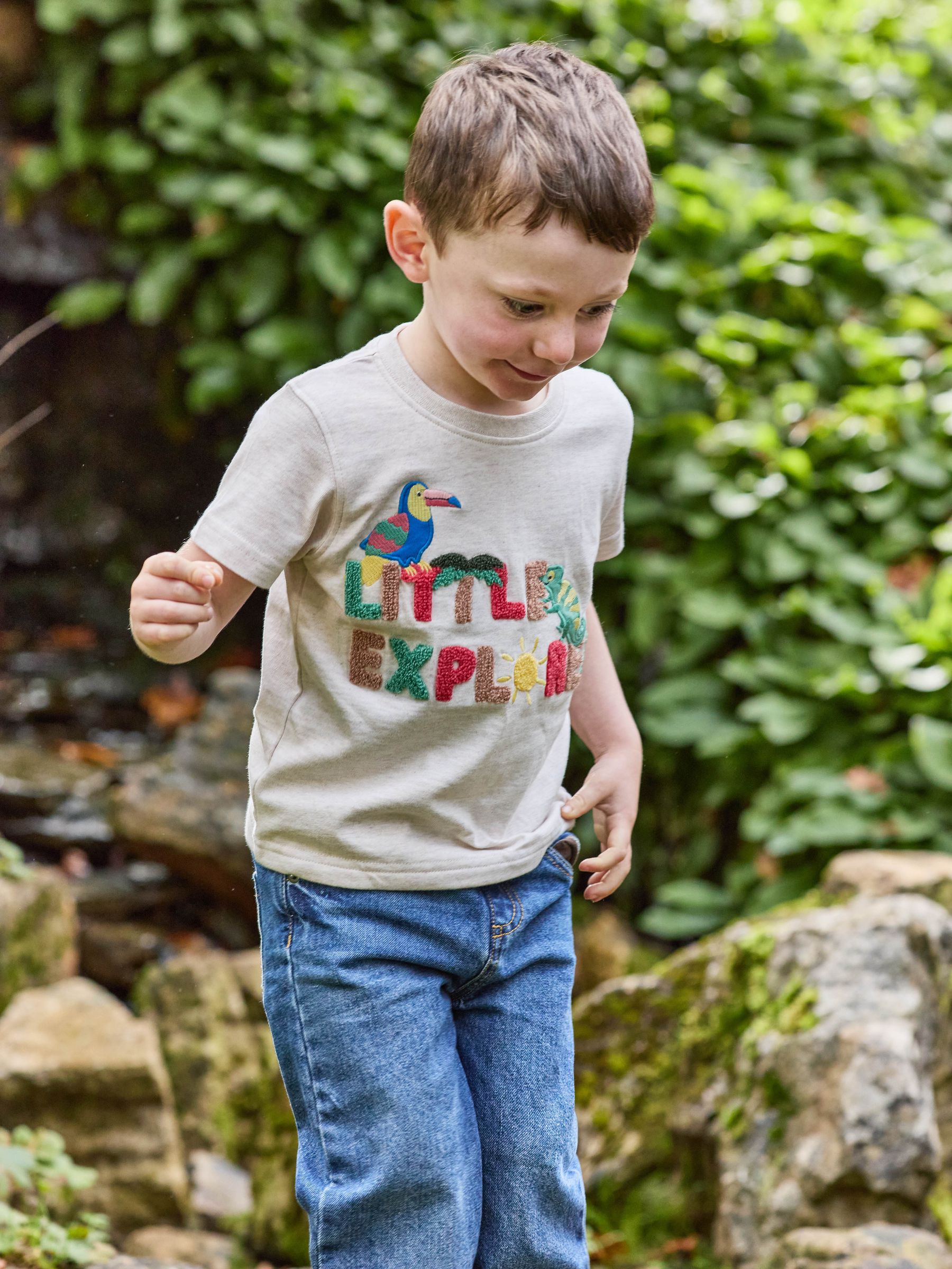 Natural Little Explorer Puff Print T-Shirt - Image 5 of 6