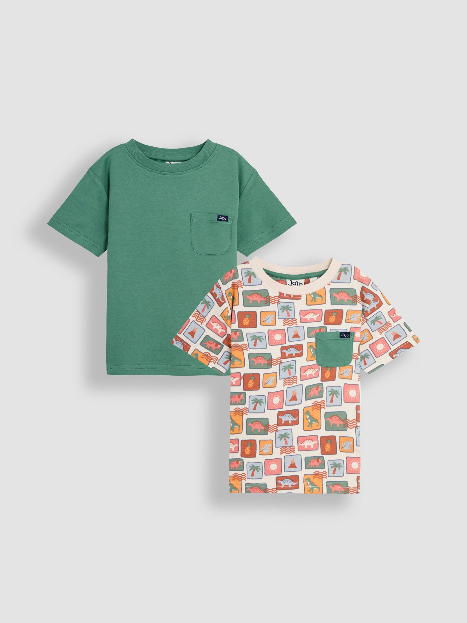 Stone Dino Stamp 2-Pack Printed & Plain T-Shirts - Image 1 of 6