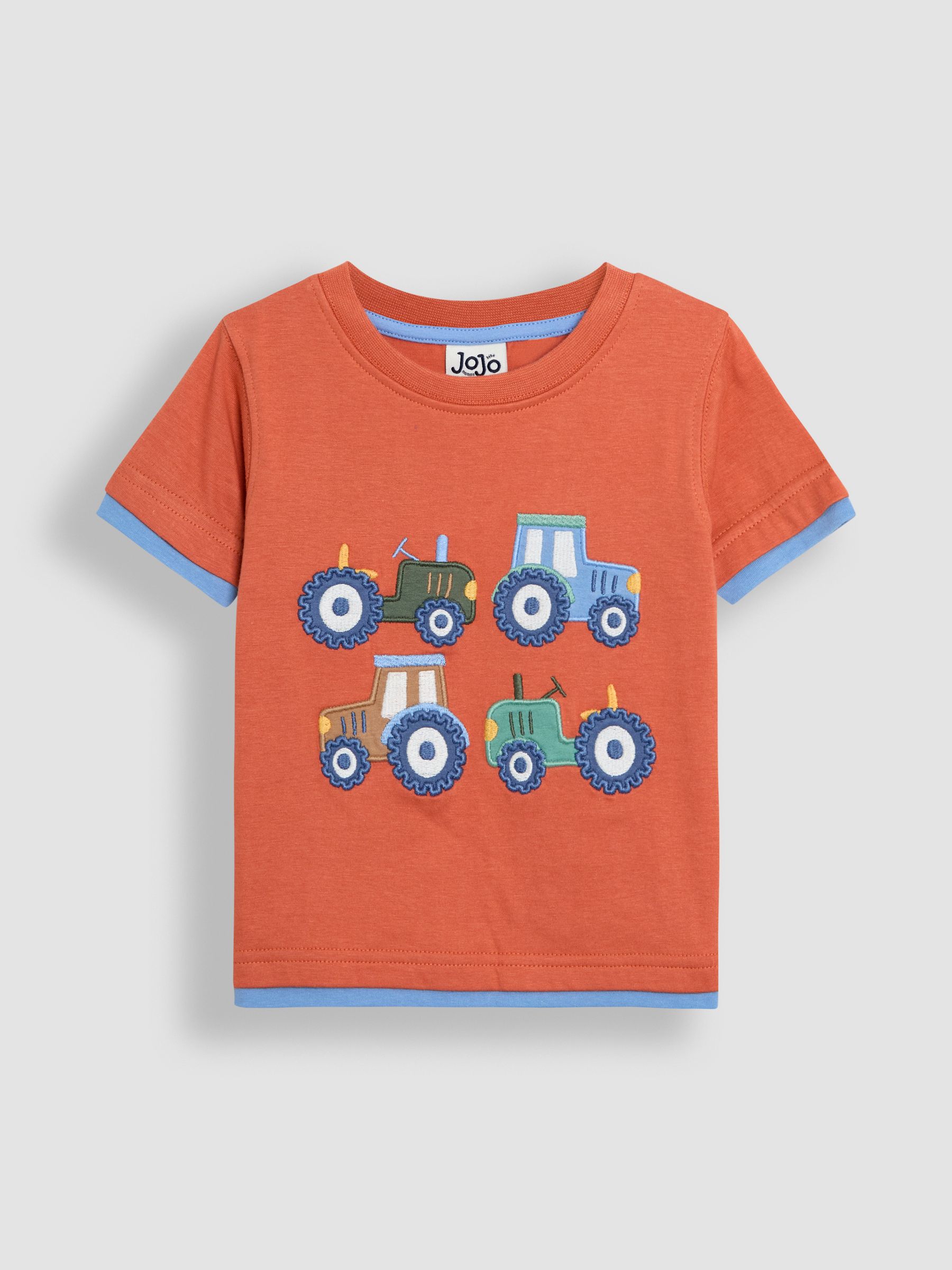 Orange Tractor 100% Cotton Appliqué T-Shirt - Image 1 of 3