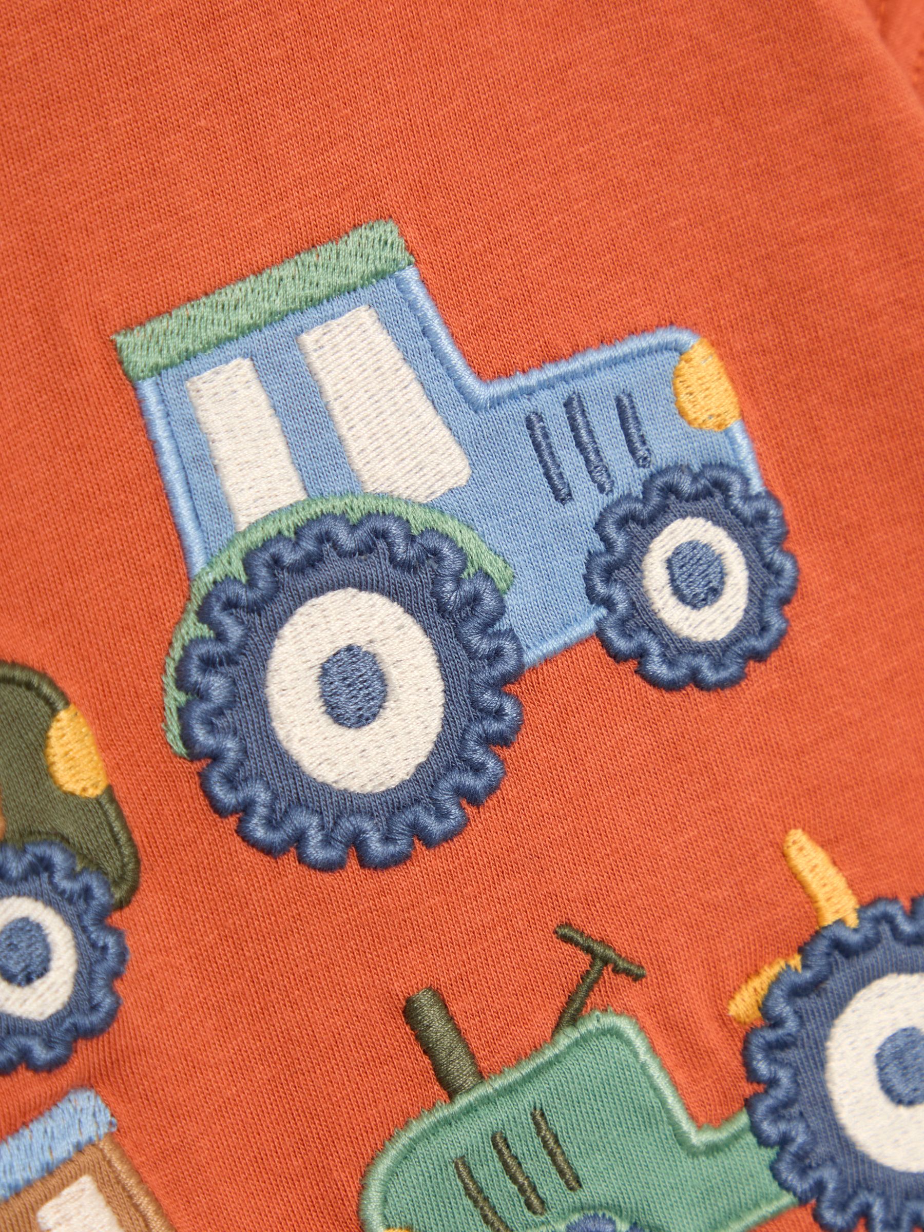 Orange Tractor 100% Cotton Appliqué T-Shirt - Image 3 of 3