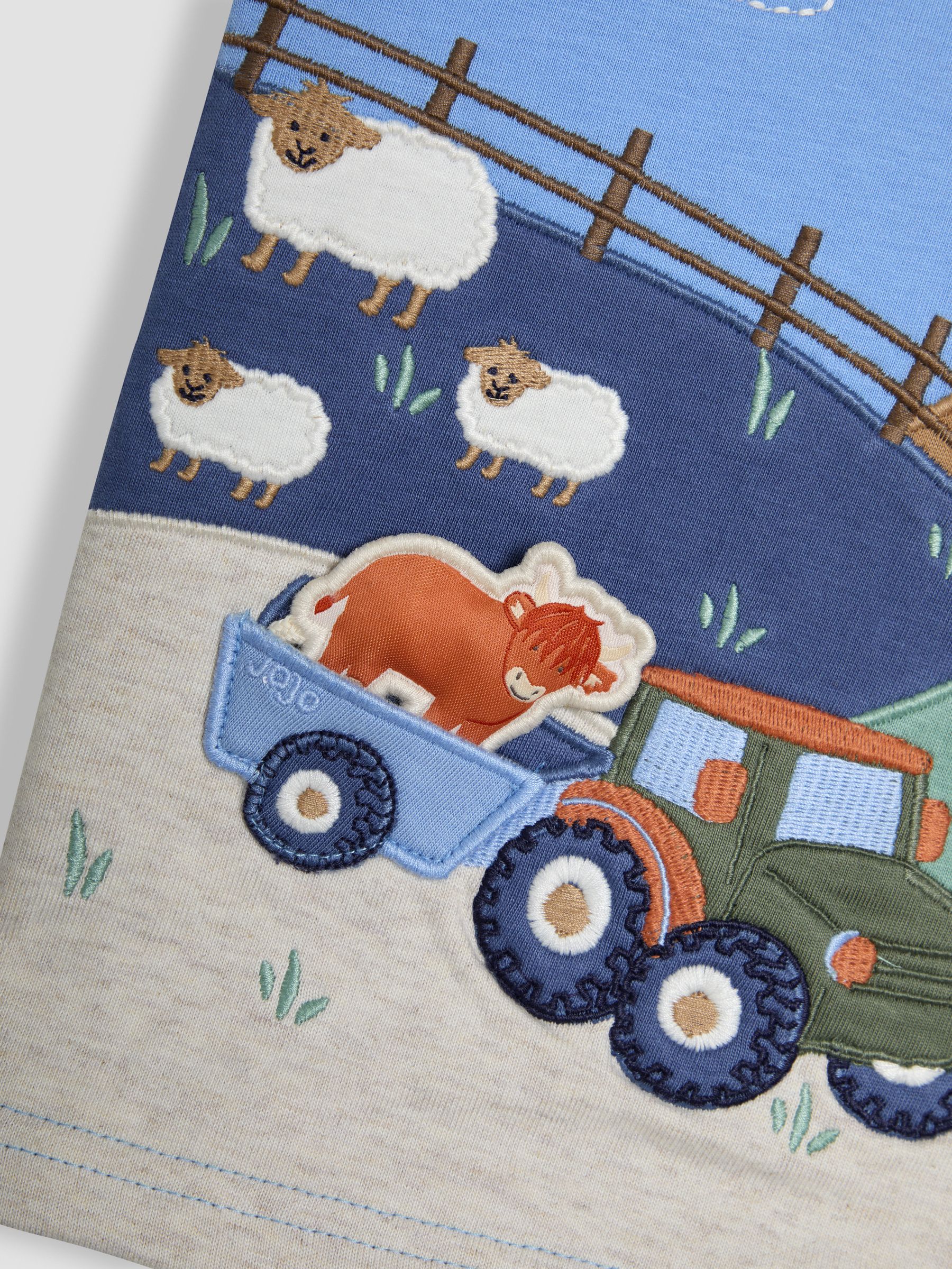 Blue Farm Scene Interactive Appliqué 100% Cotton T-Shirt - Image 3 of 3