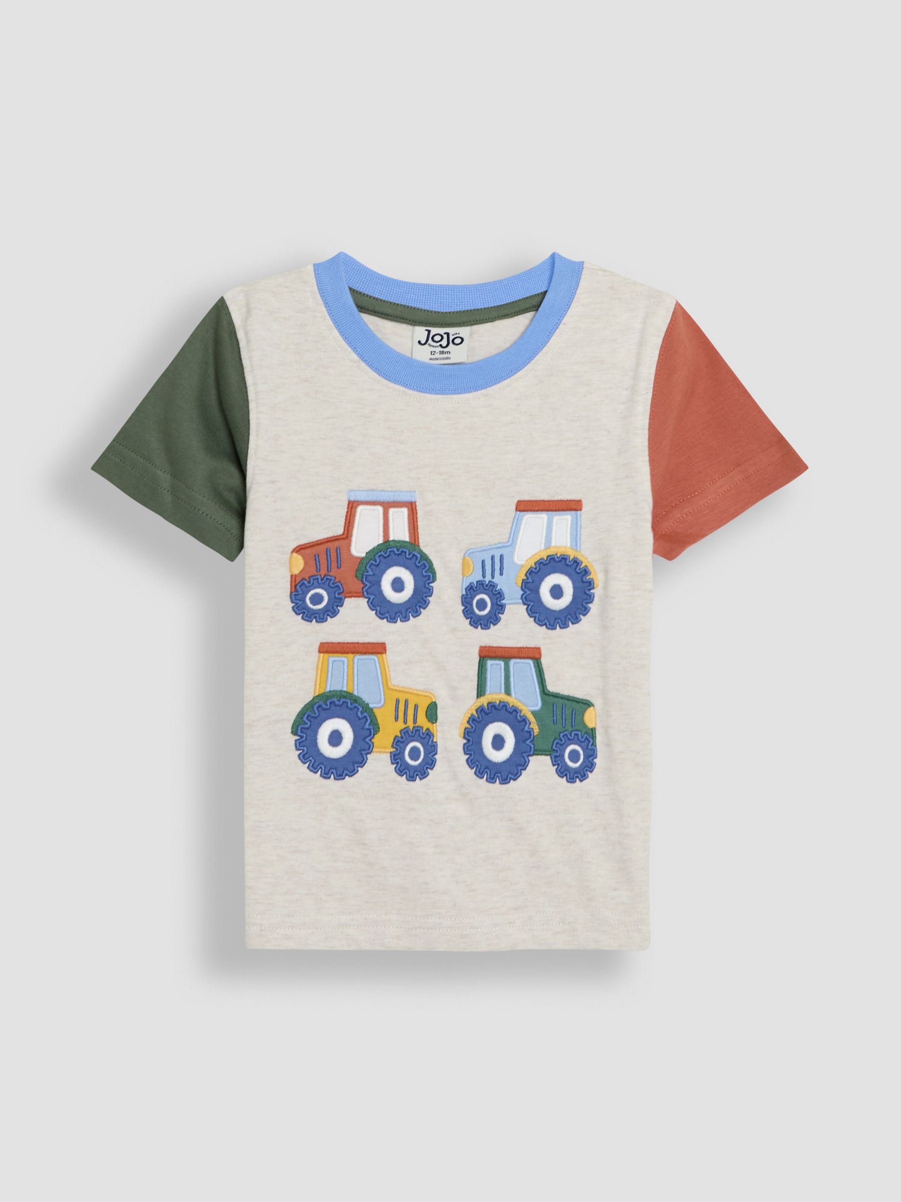 Natural Tractor Appliqué & Plain 100% Cotton T-Shirts 2 Pack - Image 2 of 7