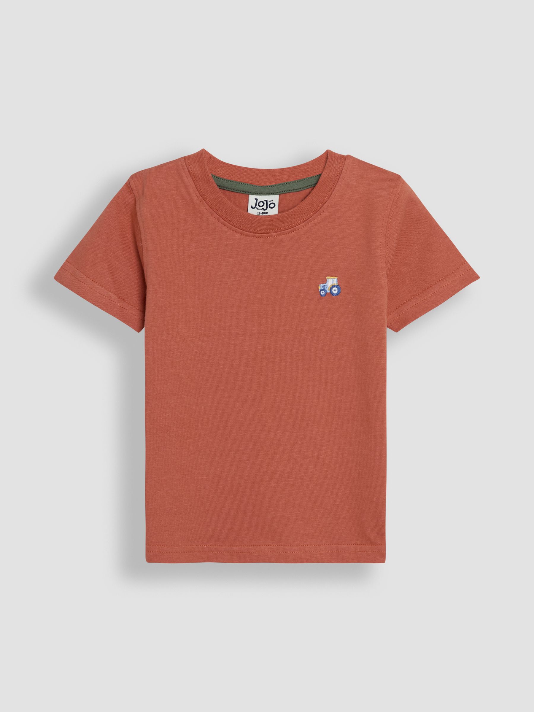 Natural Tractor Appliqué & Plain 100% Cotton T-Shirts 2 Pack - Image 4 of 7