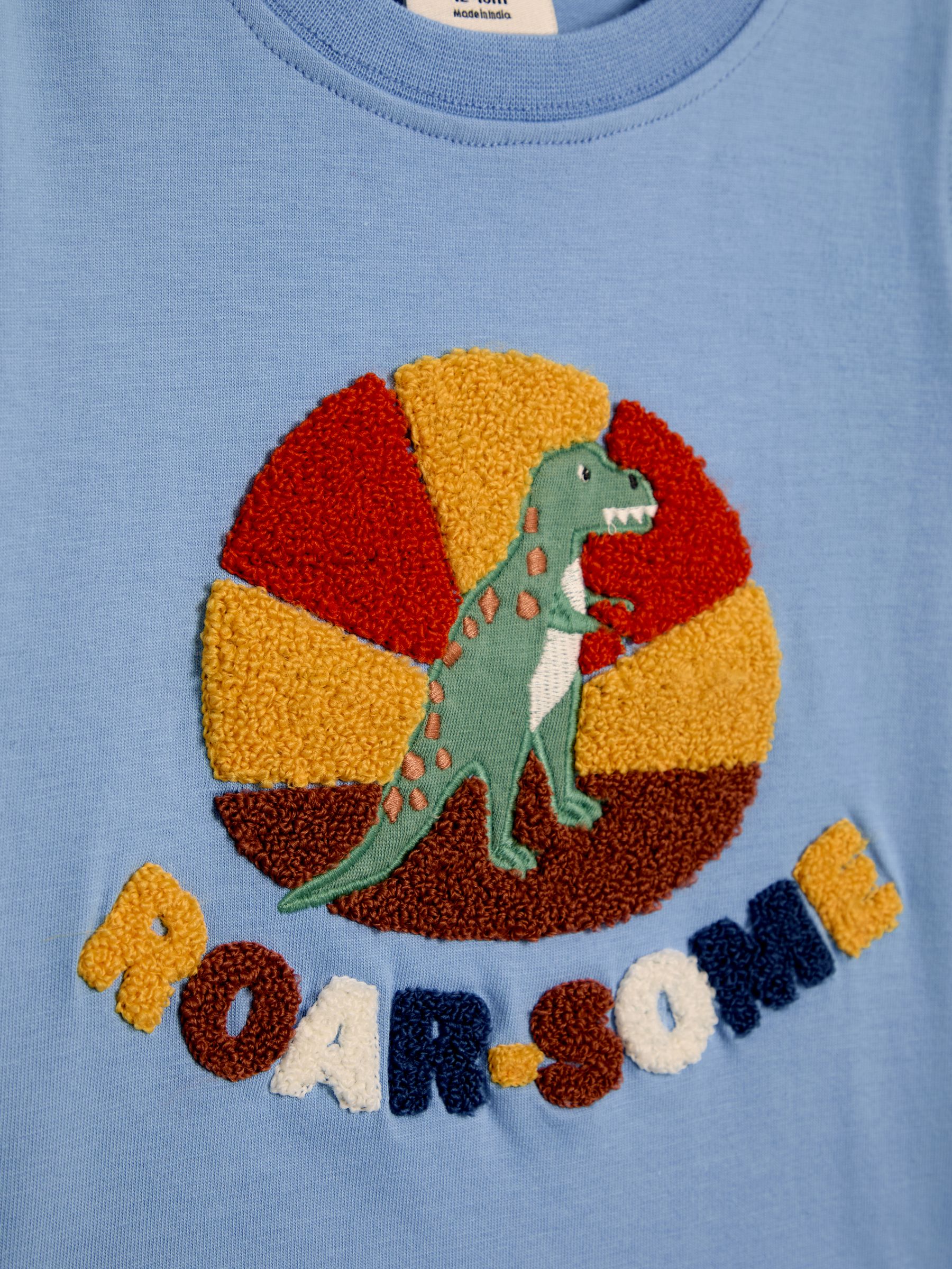 Blue Roarsome 100% Cotton Appliqué T-Shirt - Image 3 of 3