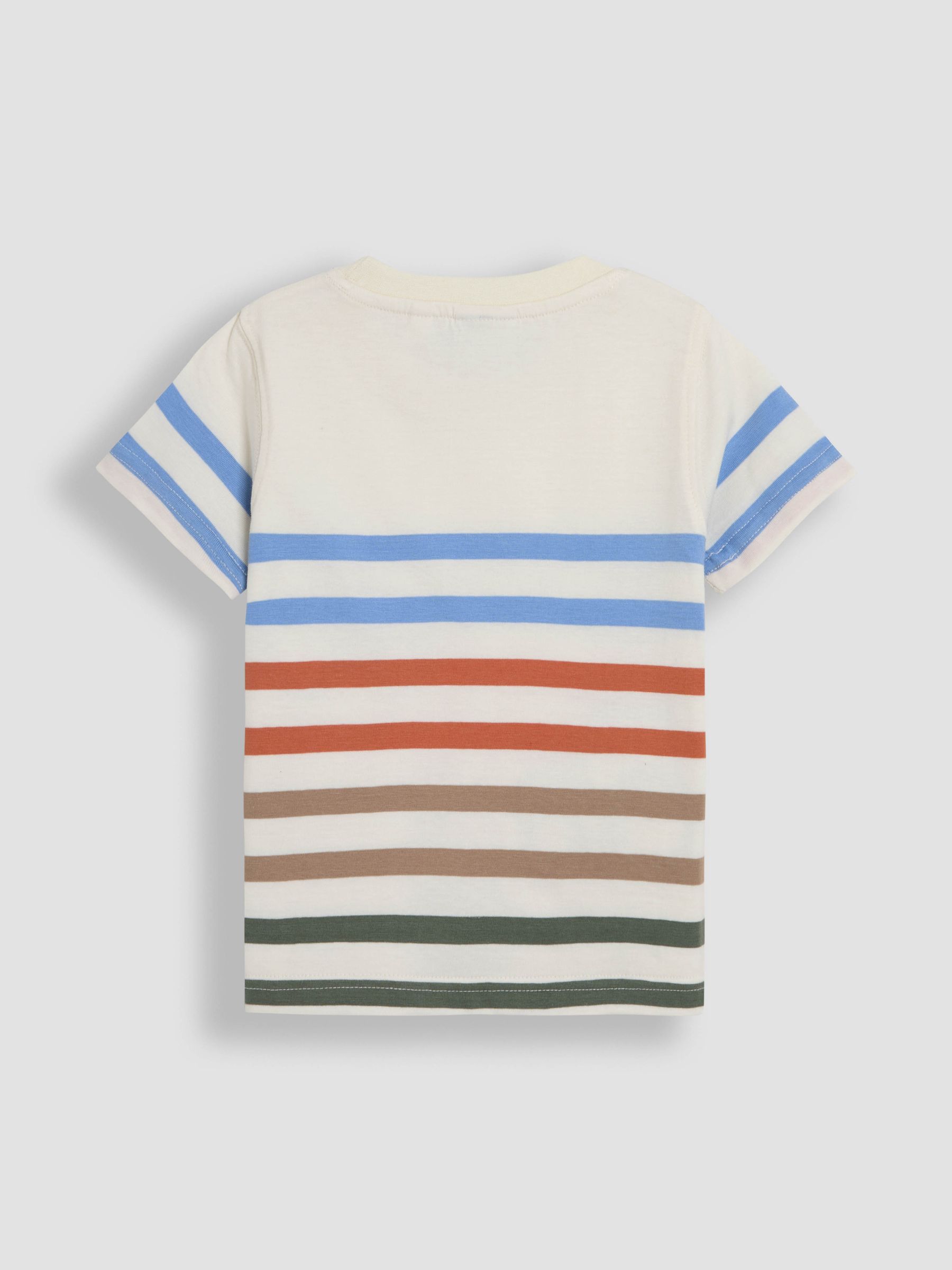 Ecru Stripe Tractor Appliqué T-Shirt - Image 4 of 5