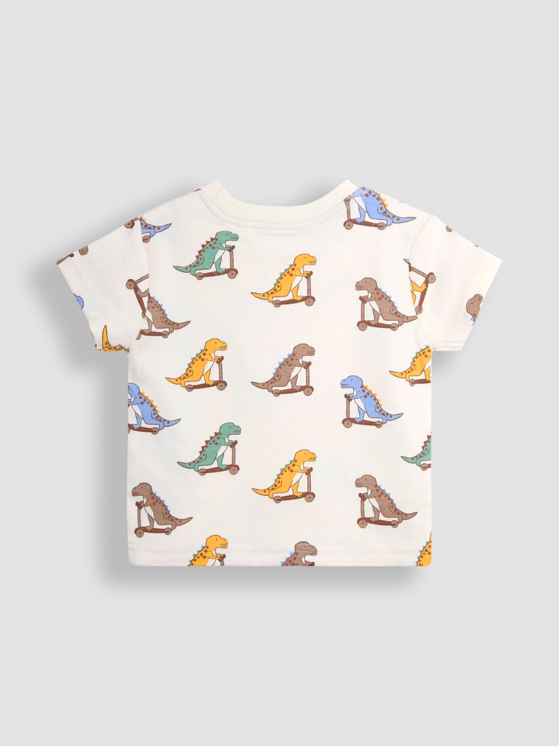 Blue Scooting Dino 2-Pack Printed & Plain T-Shirts - Image 5 of 5