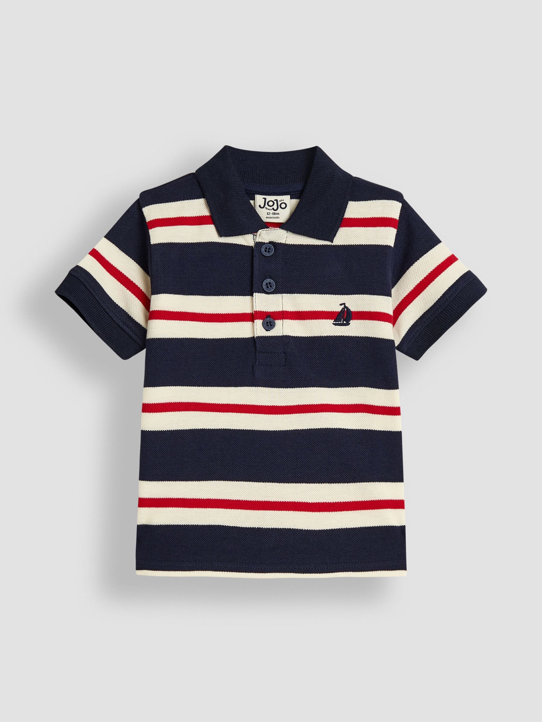 Navy Classic Stripe Polo Shirt - Image 1 of 3
