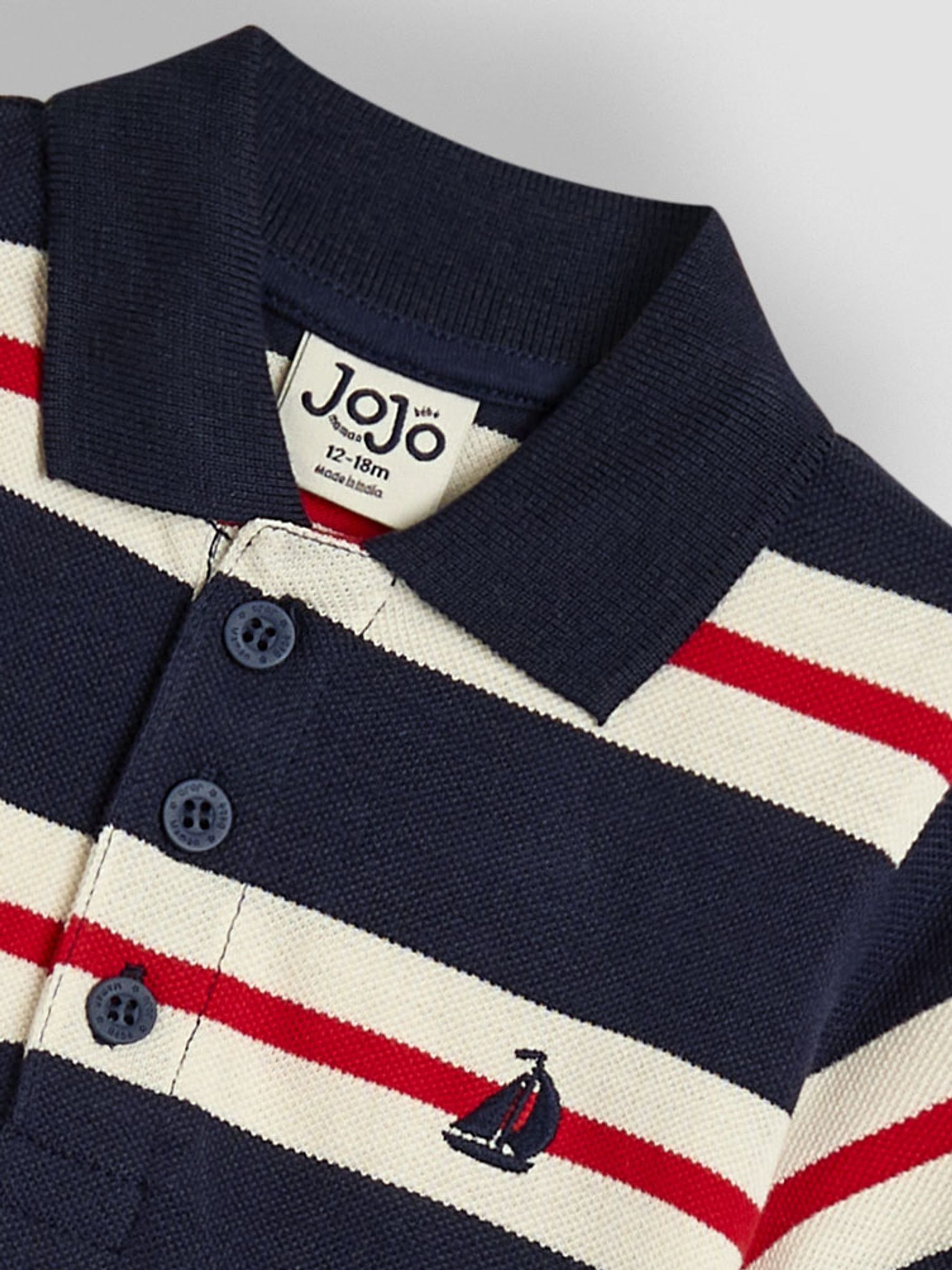 Navy Classic Stripe Polo Shirt - Image 3 of 3