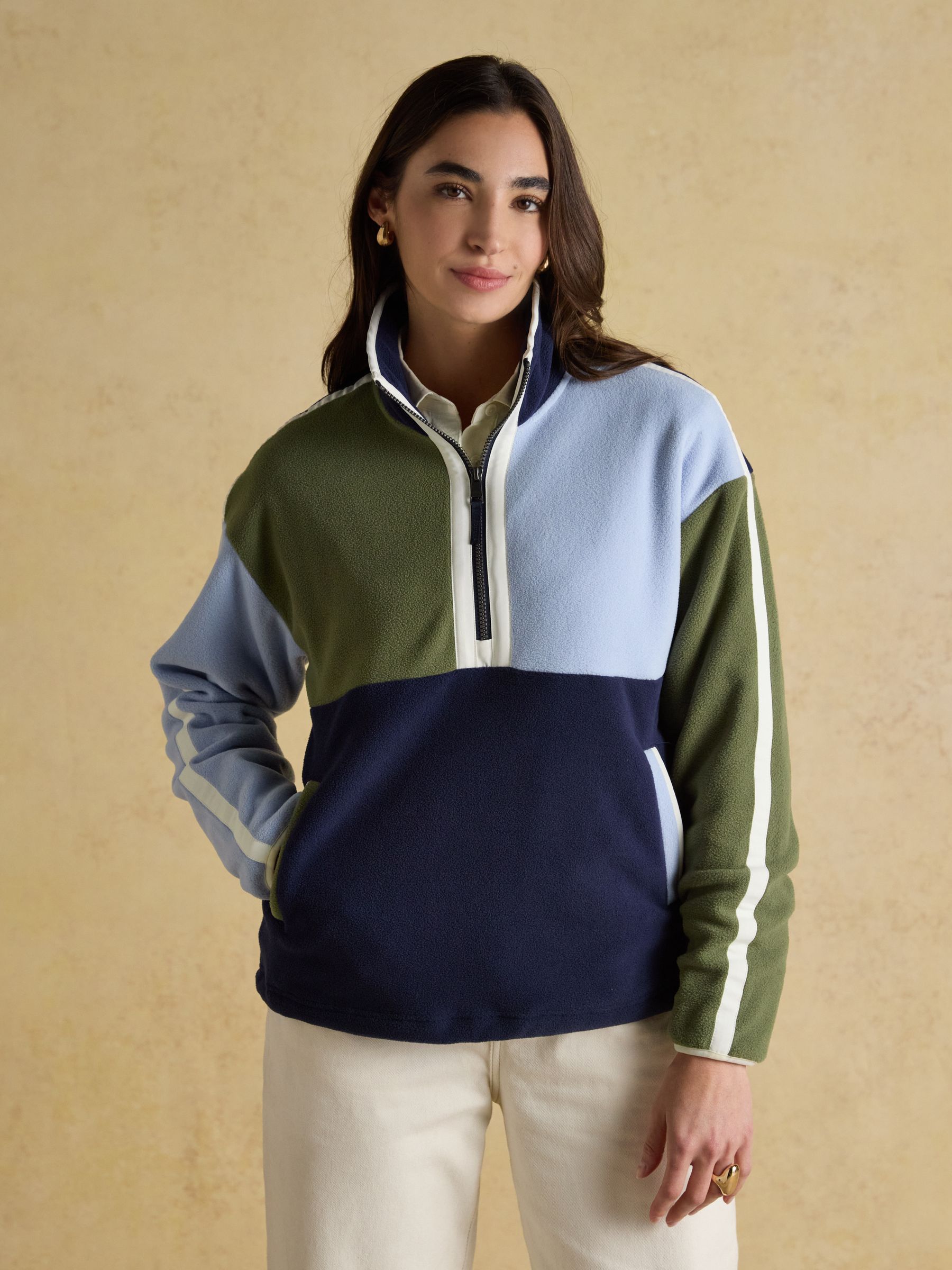 Orla Blue HotchPotch Quarter Zip Fleece - Image 3 of 10