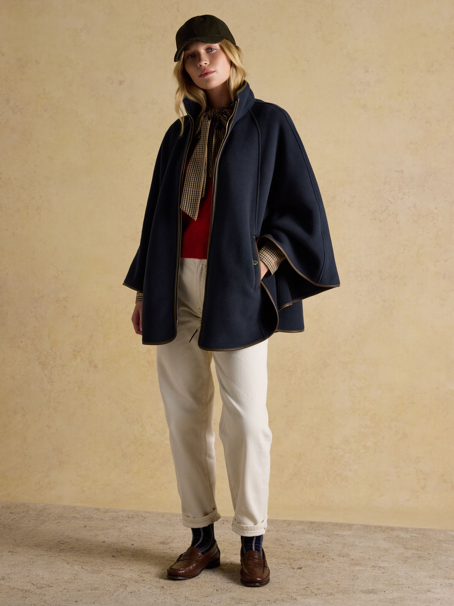 Heritage Navy Fleece Longline Cape - Image 10 of 14