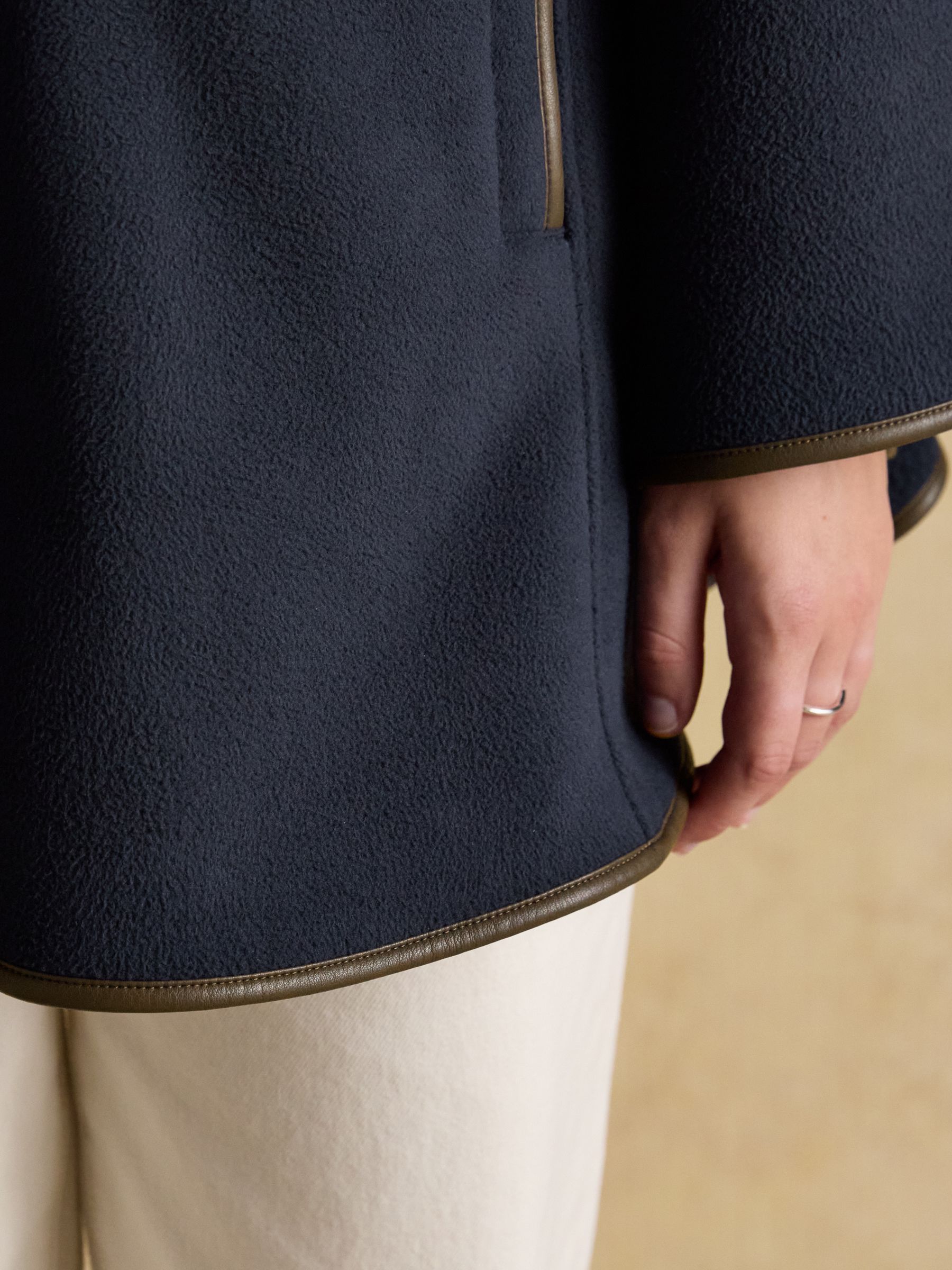 Heritage Navy Fleece Longline Cape - Image 11 of 14