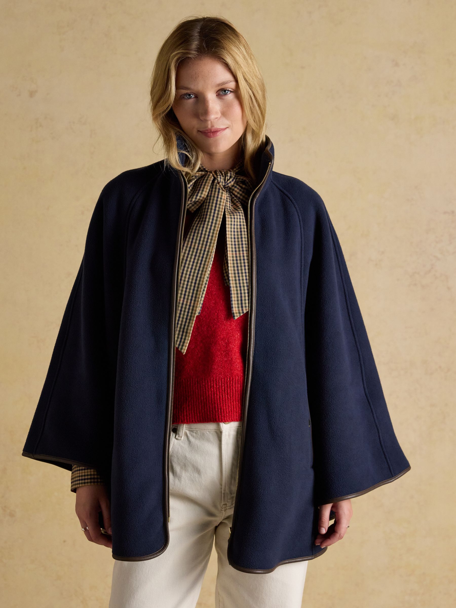 Heritage Navy Fleece Longline Cape - Image 7 of 14