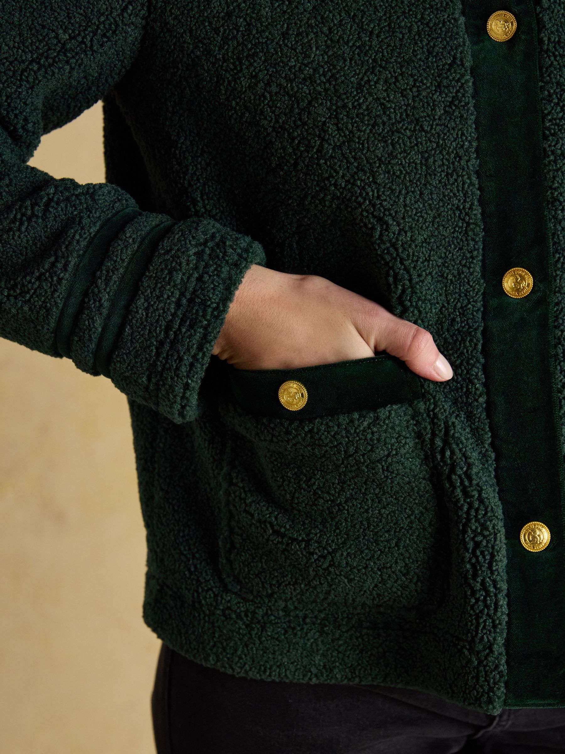 Fleur Emerald Green Fleece Jacket - Image 7 of 7 Fleur Emerald Green Fleece Jacket - Image 7 of 7