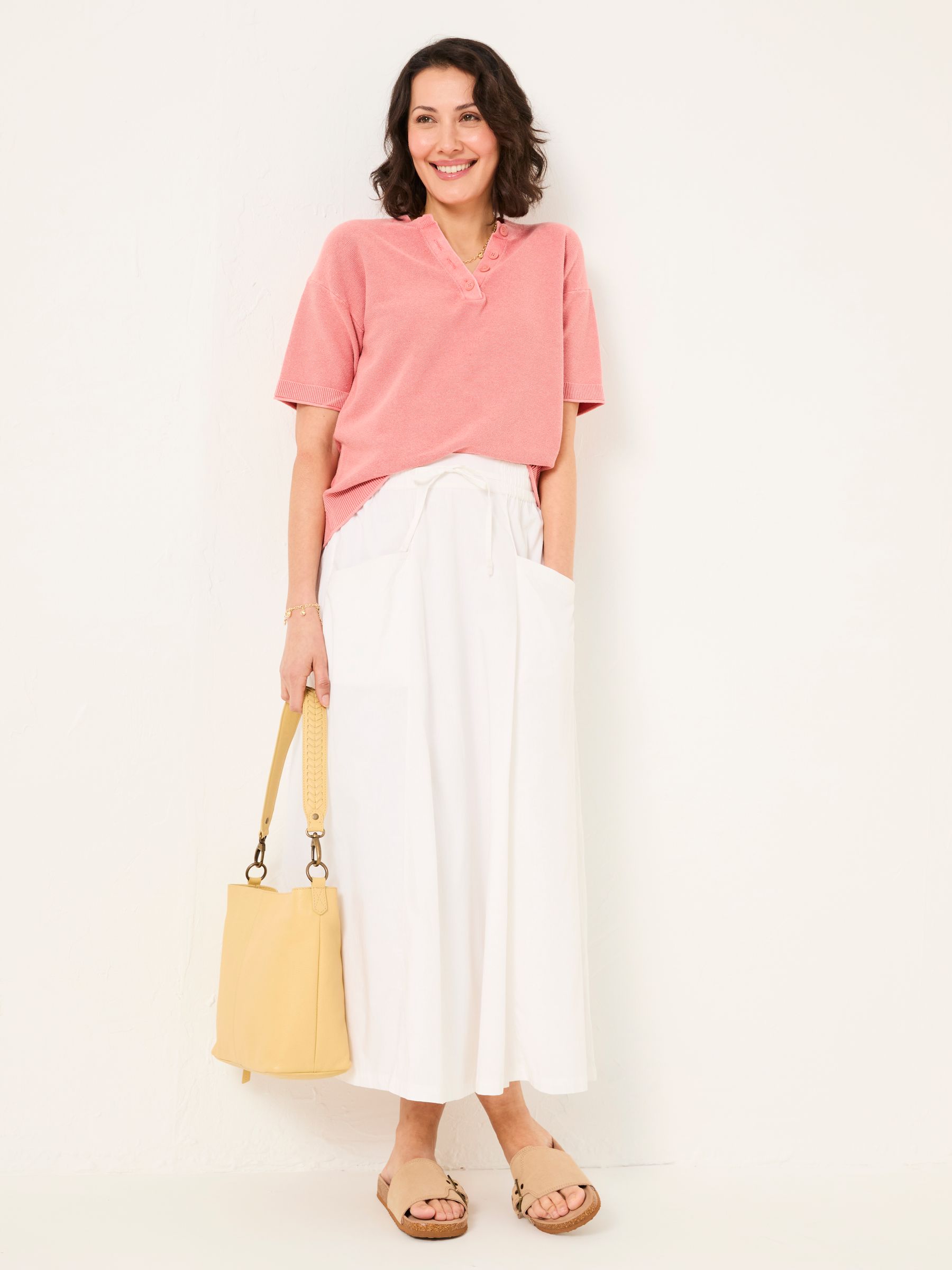 Fleur Rose Pink Laundered Henley Top - Image 3 of 6