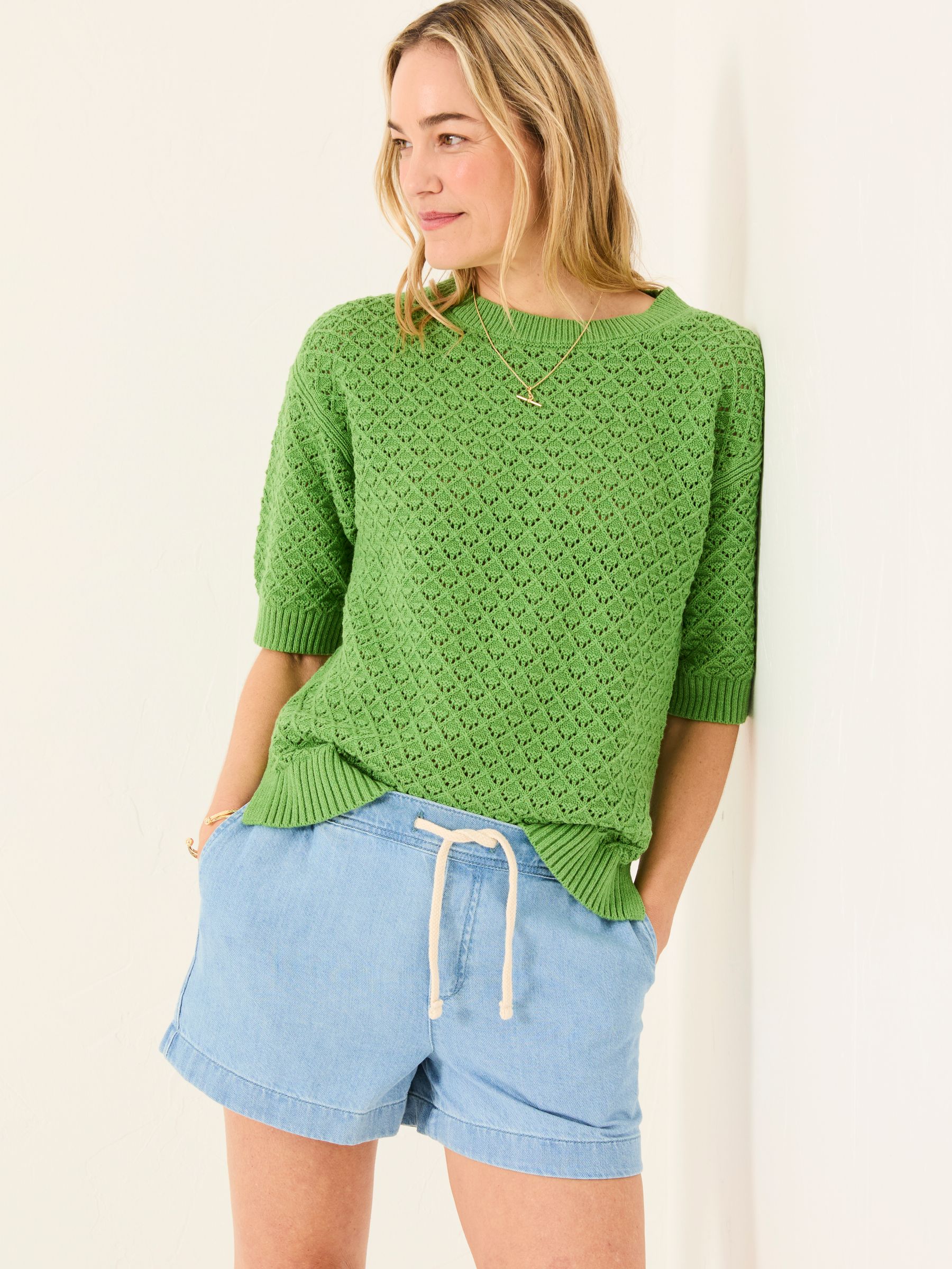Maysie Green Knitted T-Shirt - Image 1 of 5
