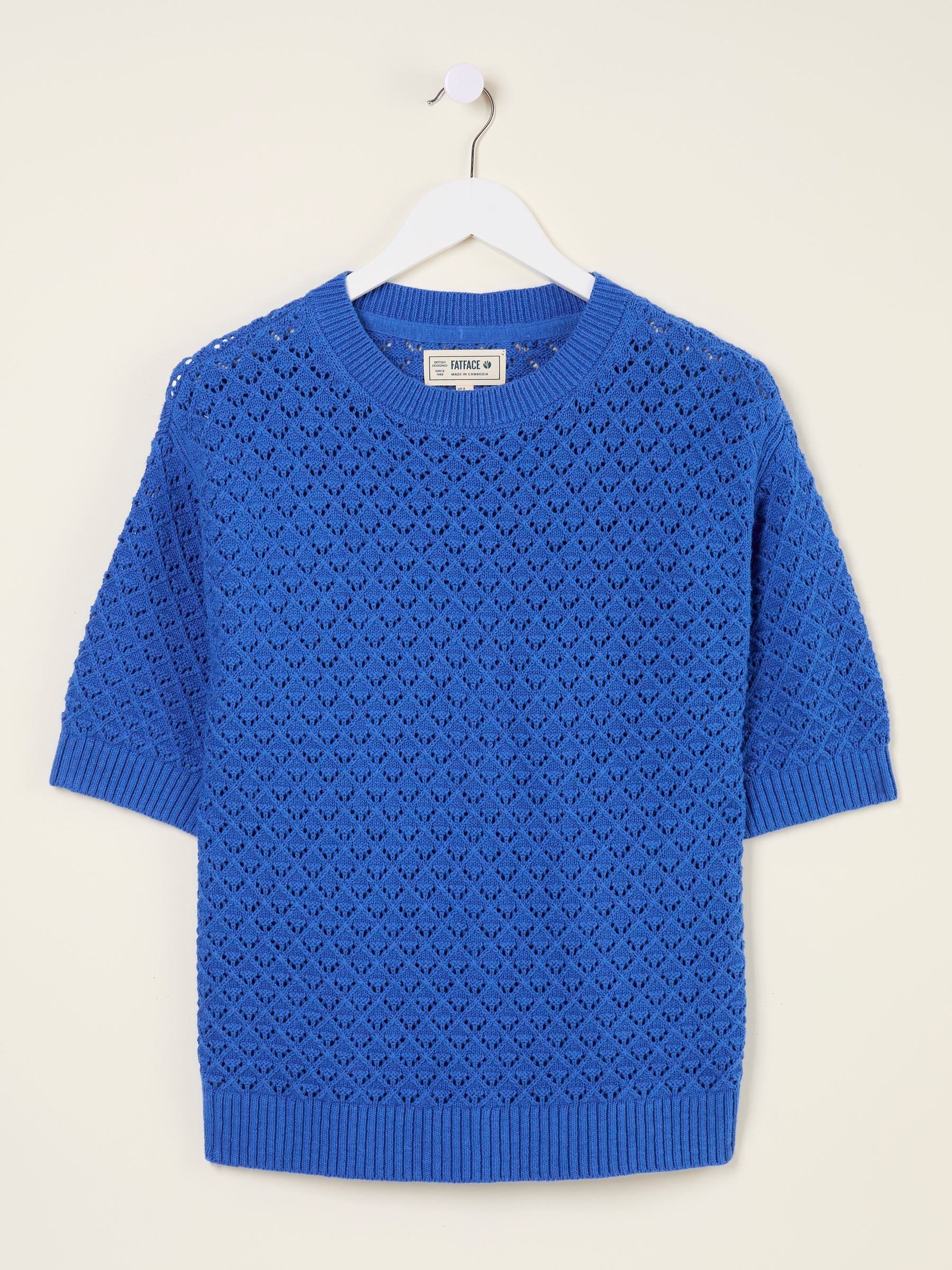 Maysie Mid Blue Knitted T-Shirt - Image 6 of 6