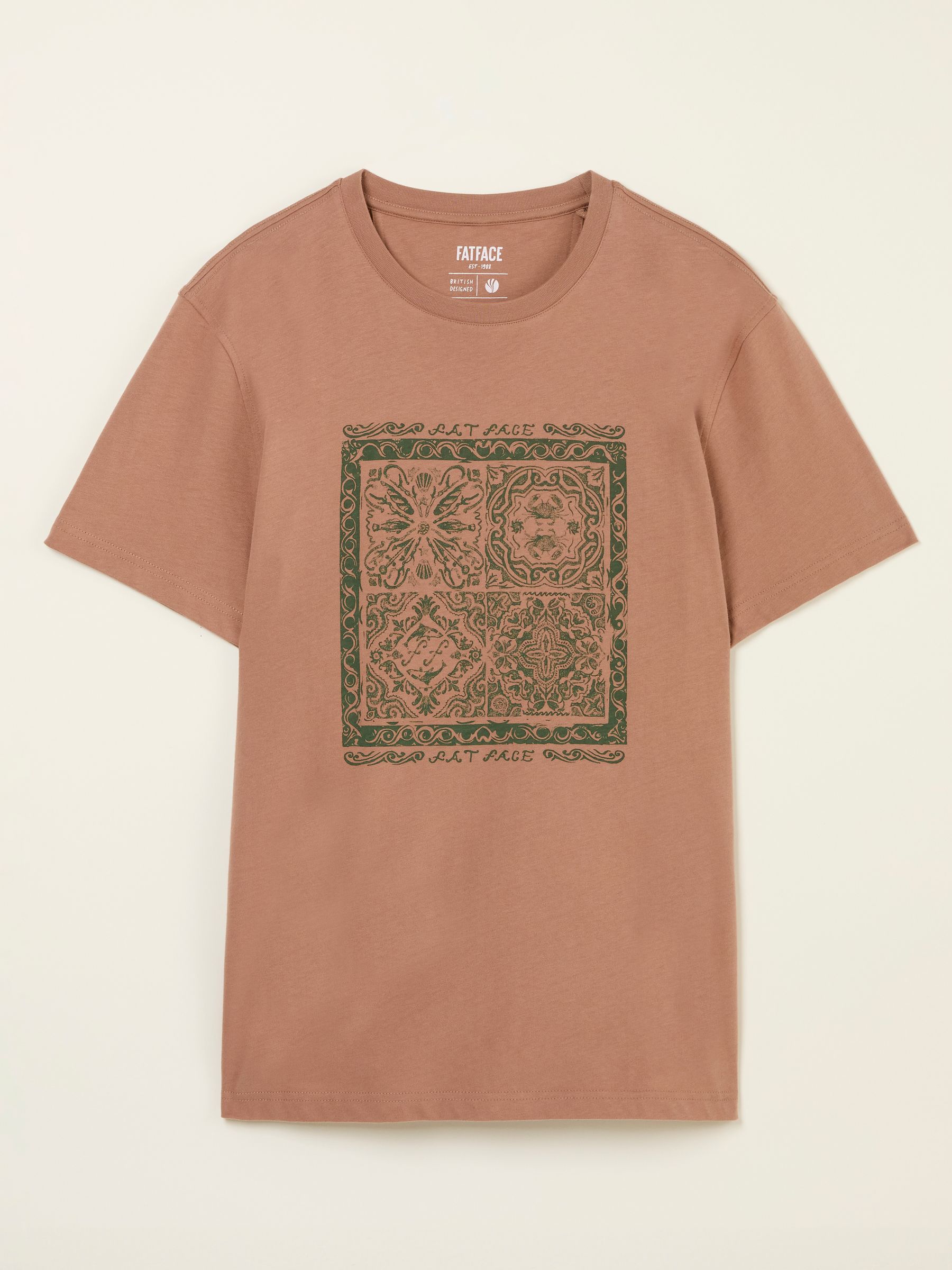 Dusky Pink Tile Print Tshirt - Image 5 of 5