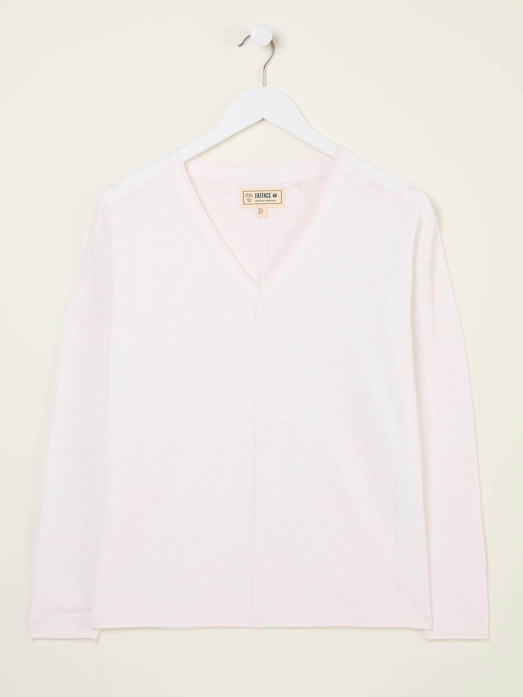 Iris White V-Neck Knitted Jumper - Image 5 of 5