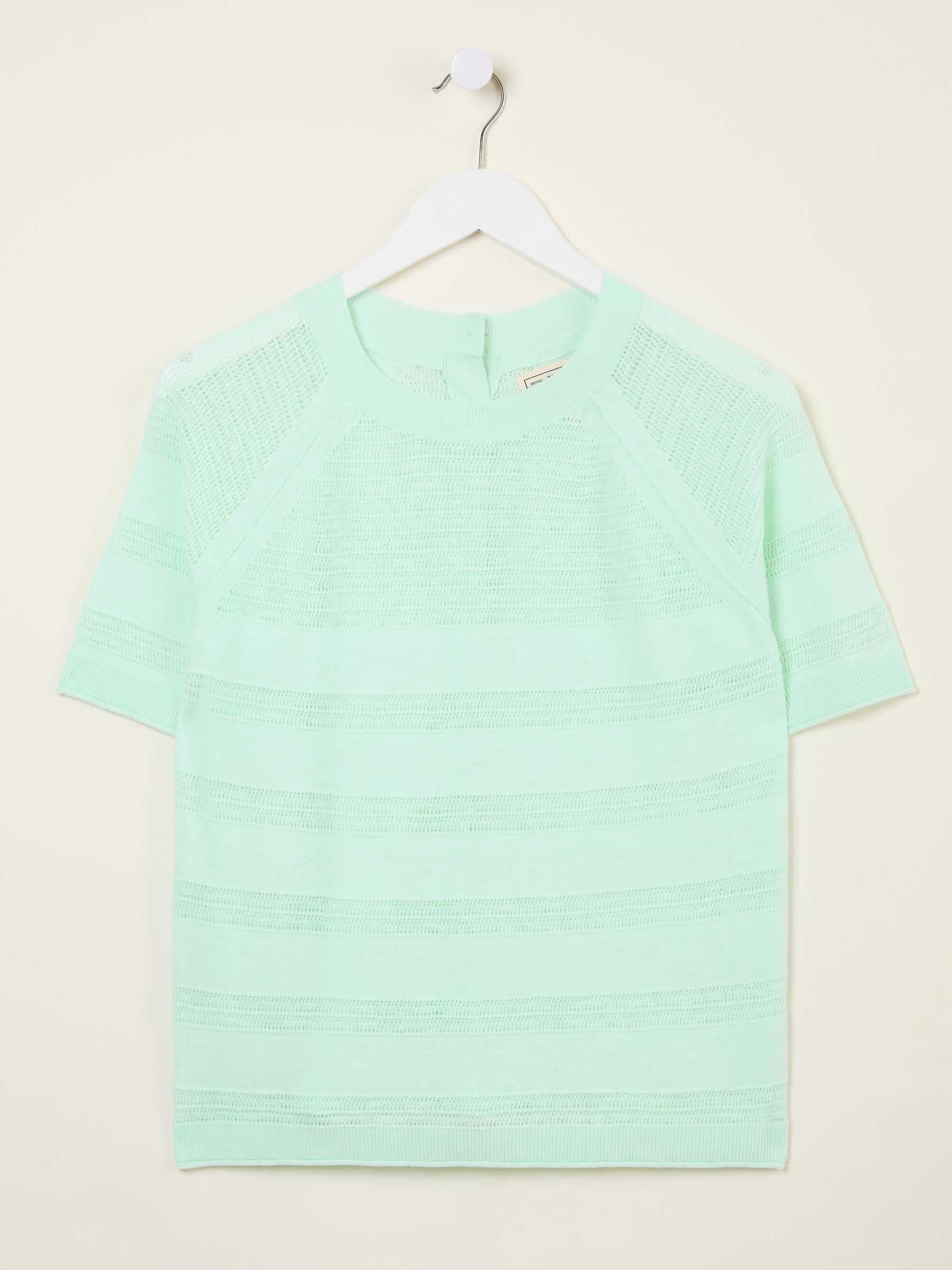 Zandra Mint Green Cotton Linen T Shirt - Image 6 of 6