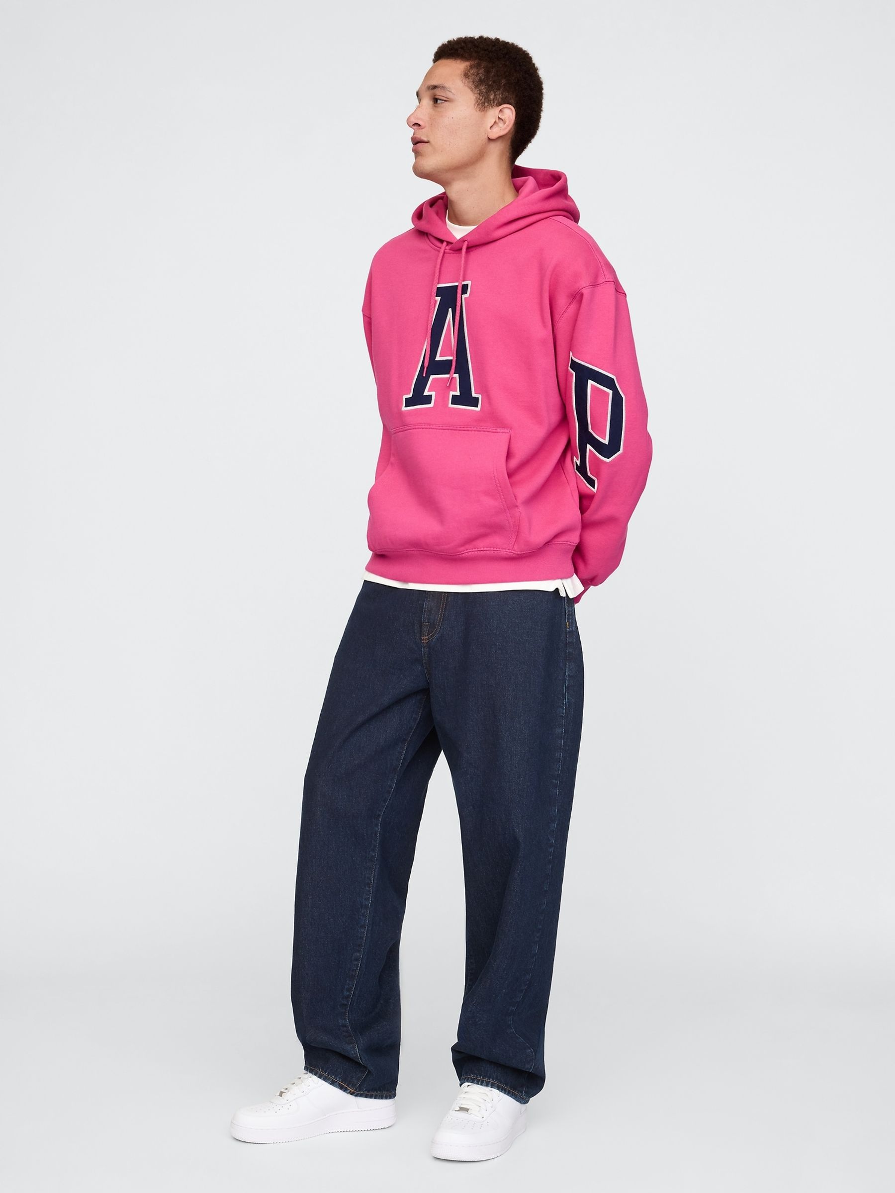 Pink Heavyweight Logo Hoodie - Image 3 of 5