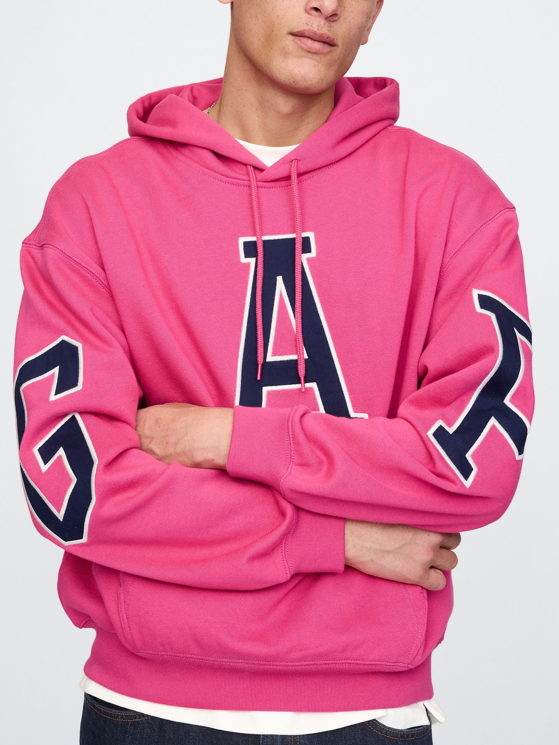 Pink Heavyweight Logo Hoodie - Image 4 of 5